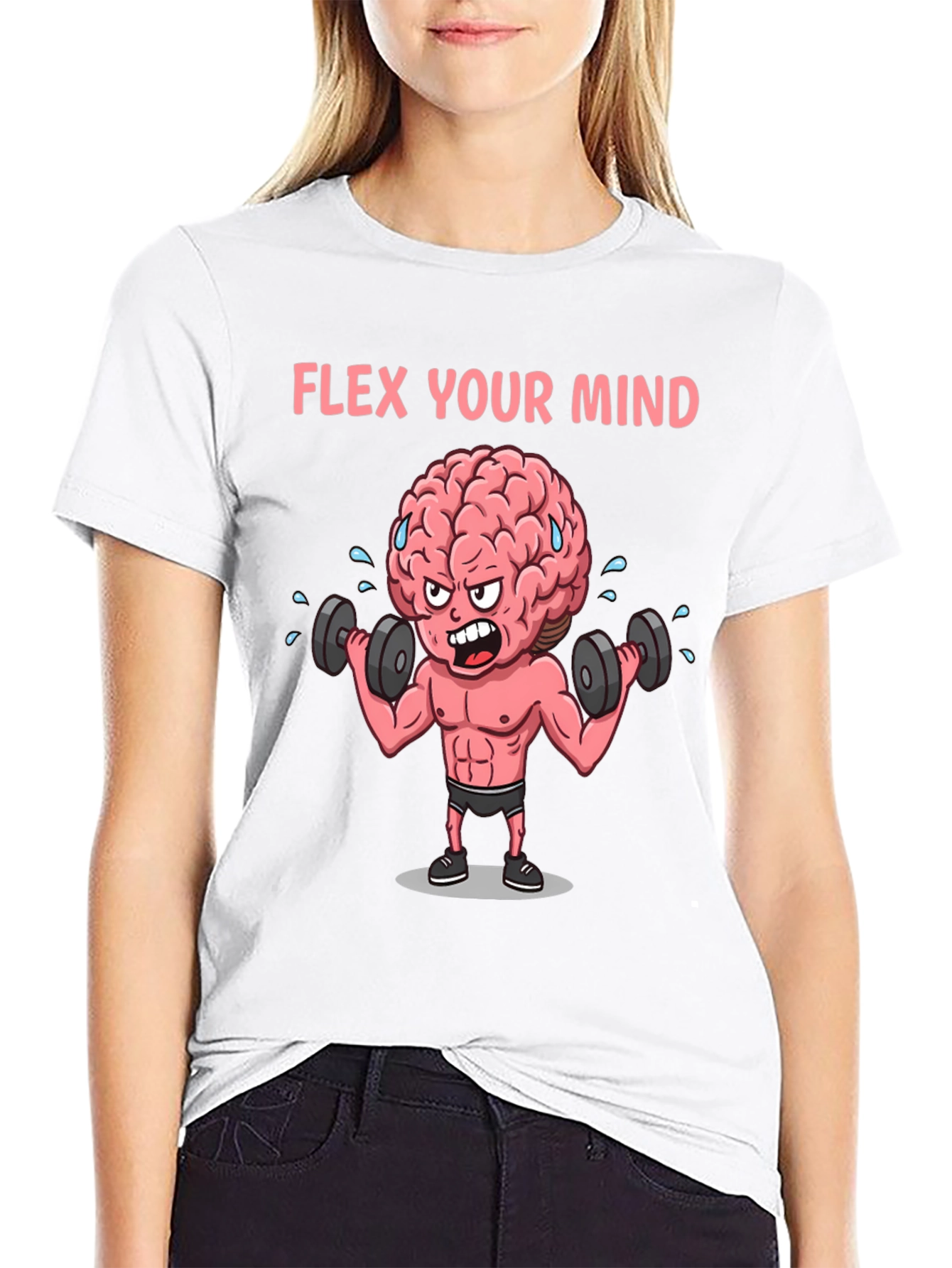 Black Flex Your Mind Graphic T-Shirt view 9