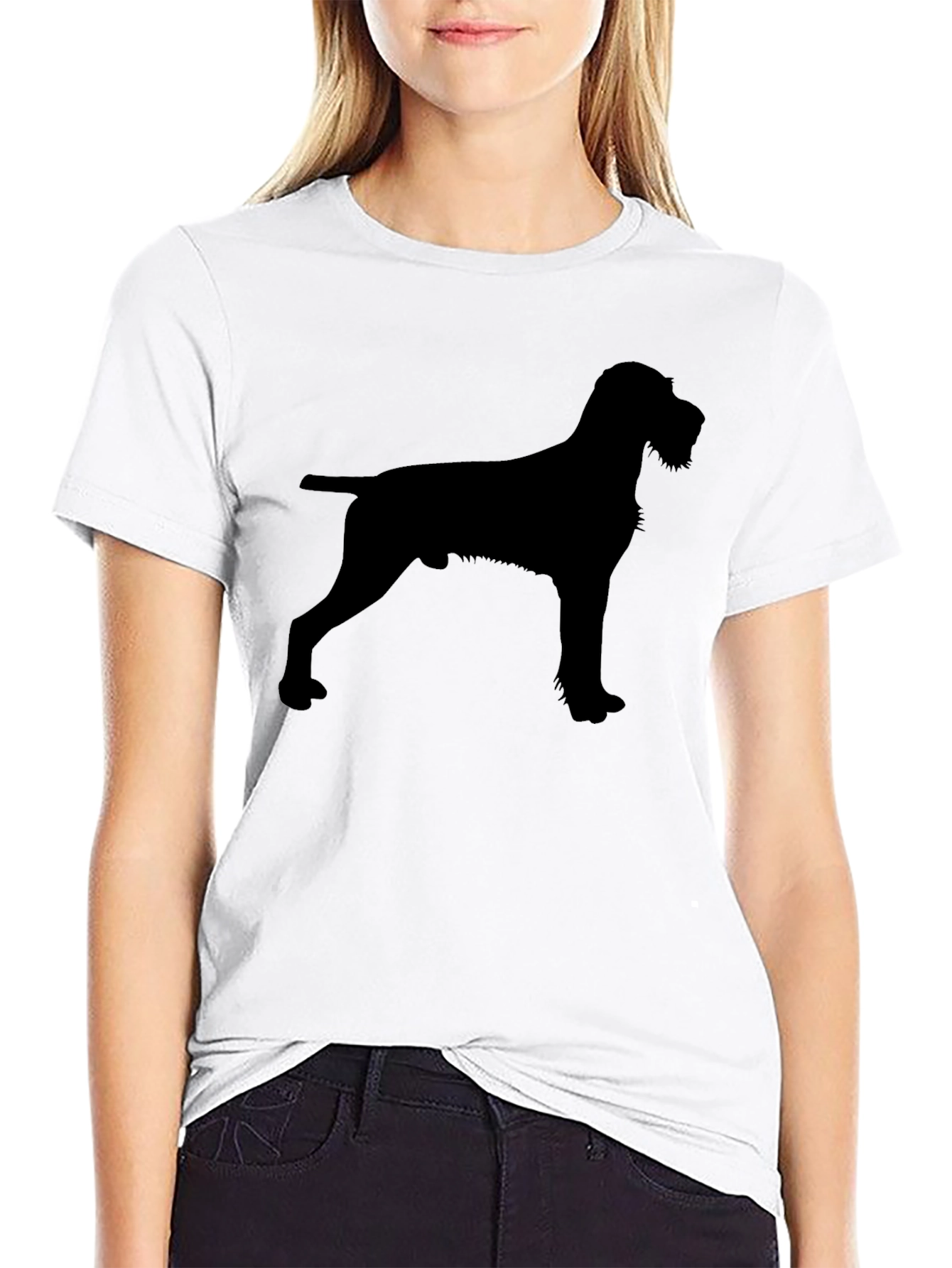 Black Dog Silhouette Black T-Shirt view 9