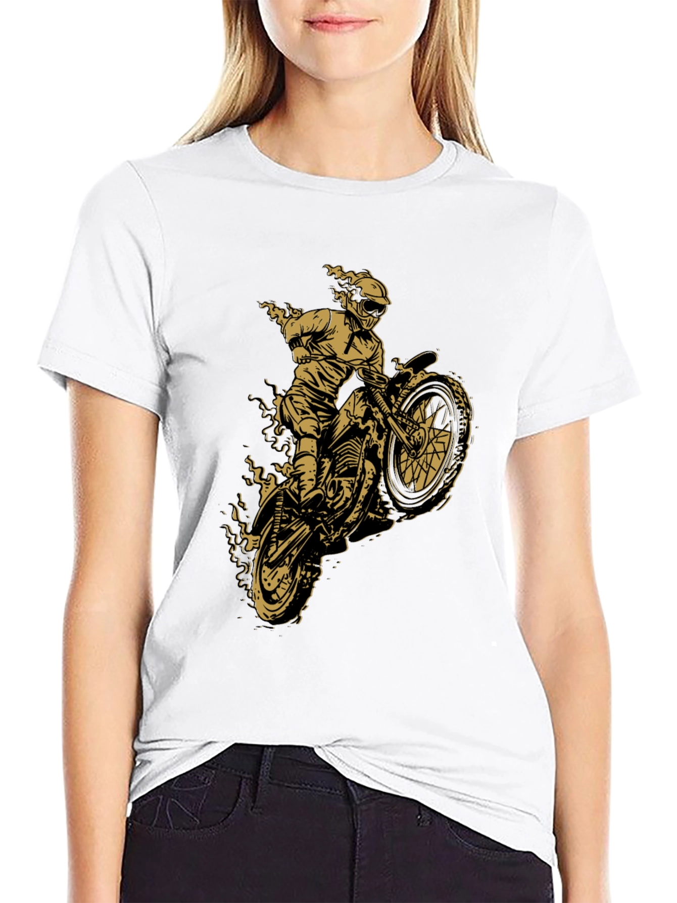 Black Motorcycle Rider Graphic Tee - Black view 9