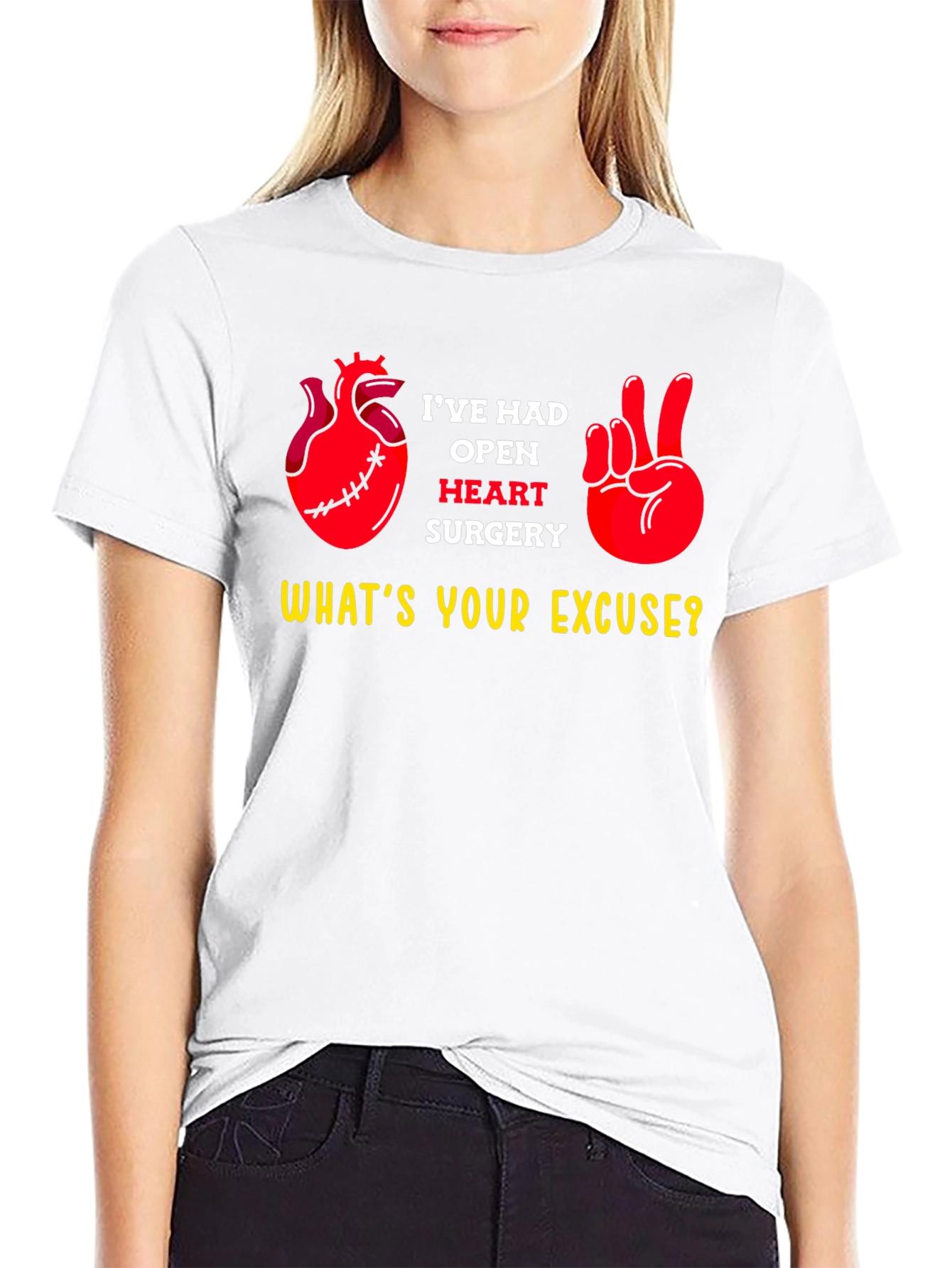 Black Open Heart Surgery Excuse T-Shirt view 9
