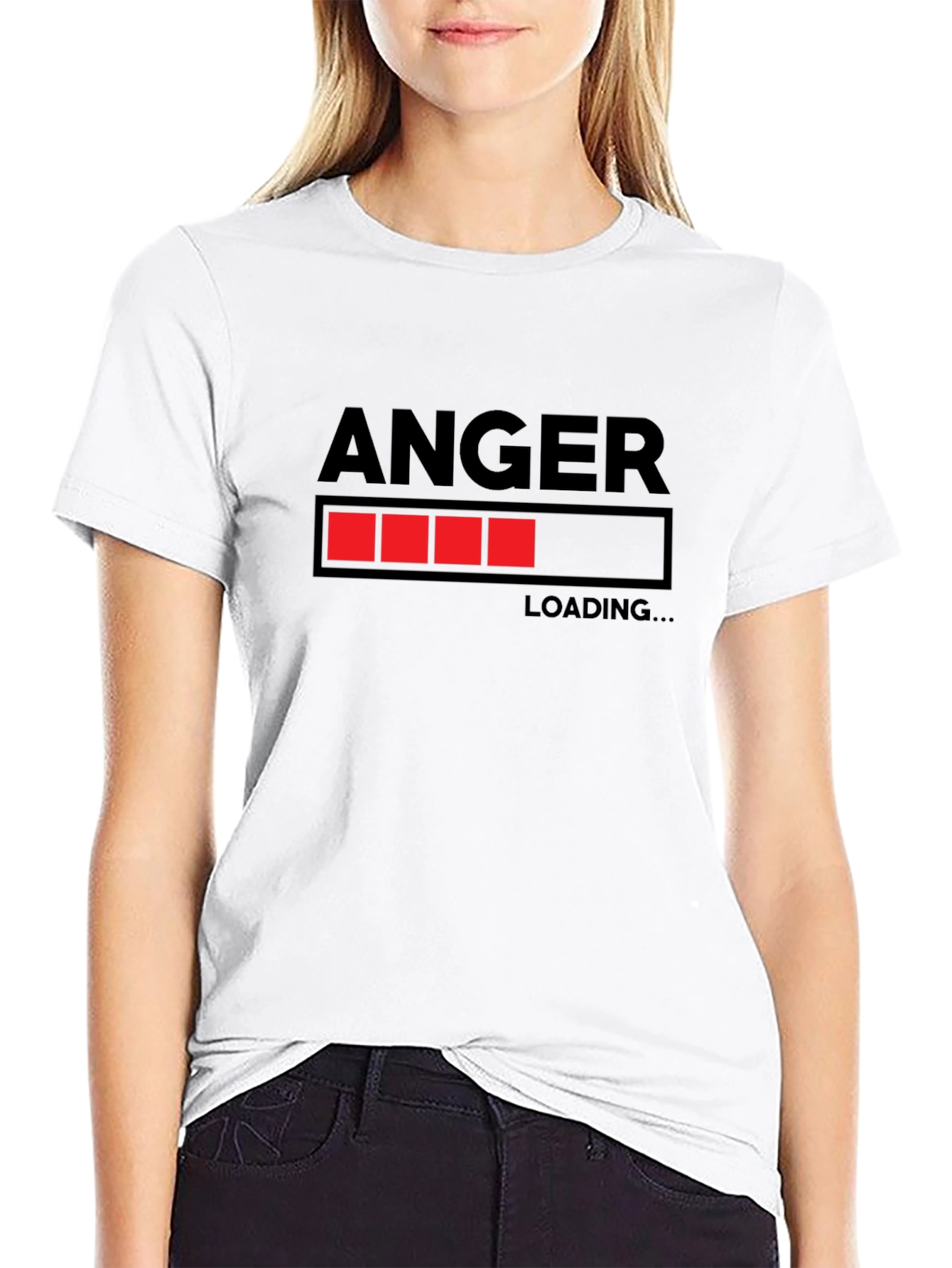 Black Anger Loading Funny Graphic T-Shirt view 9