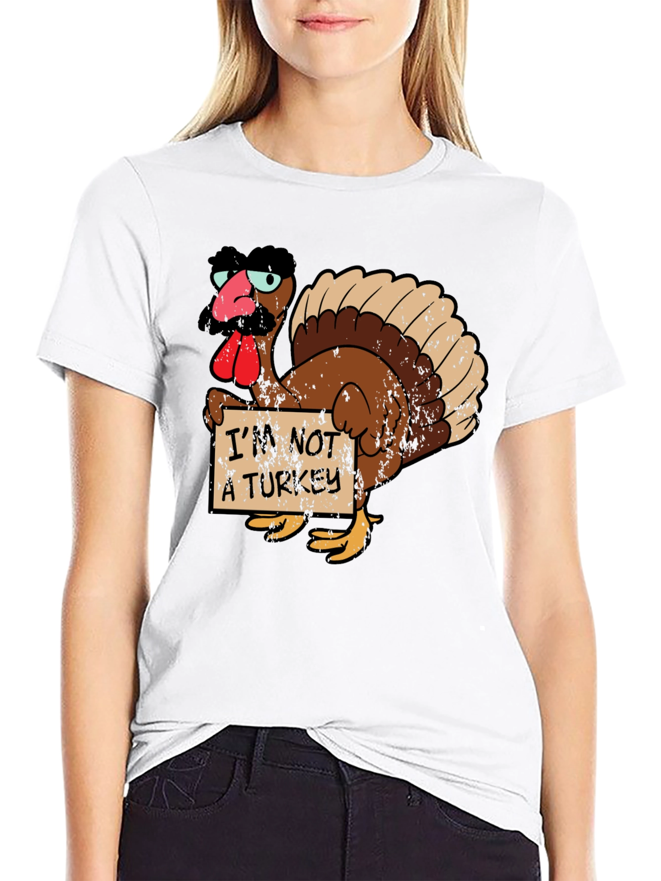 Black Funny Turkey in Disguise T-Shirt - Thanksgiving Humor view 9