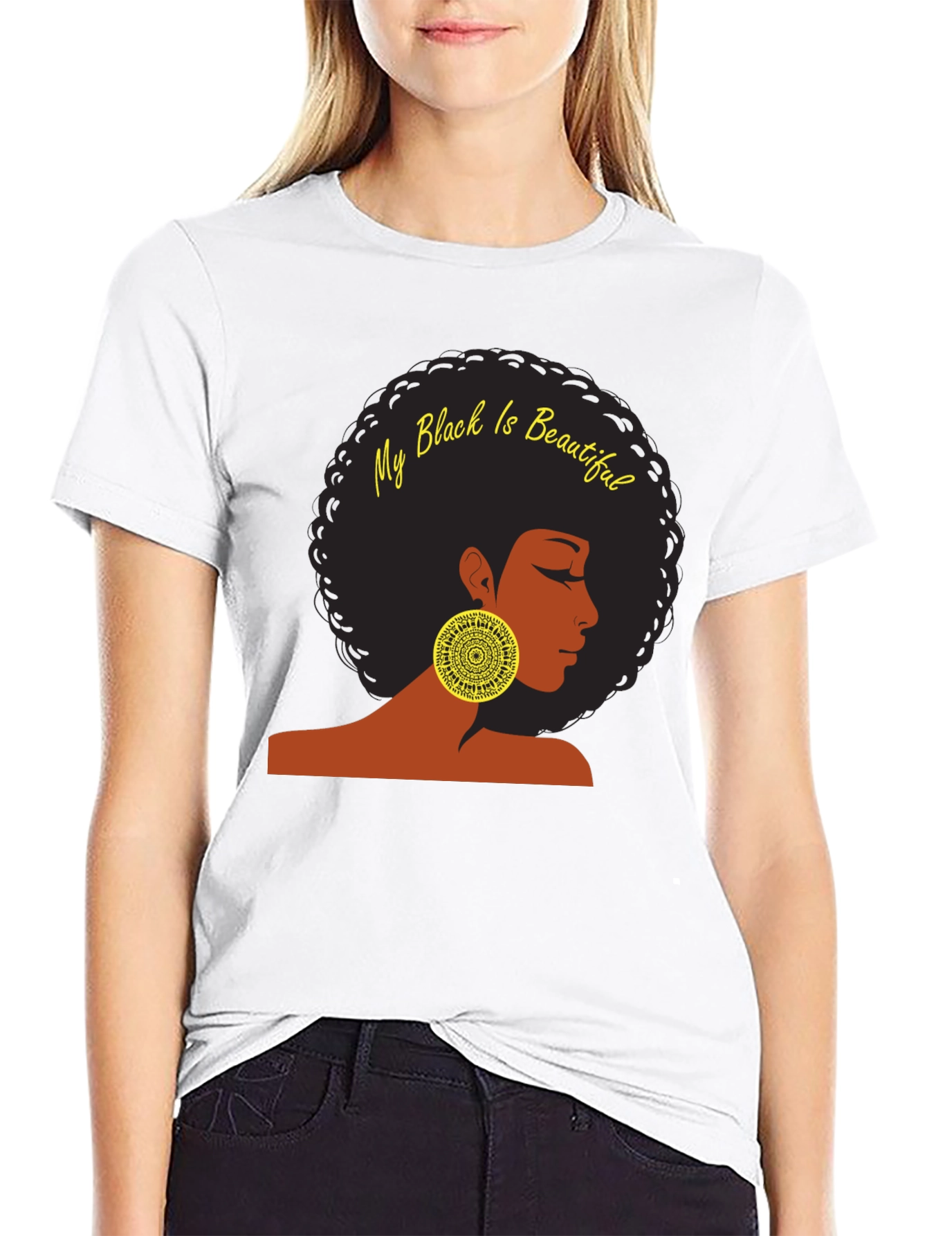 Black My Black is Beautiful T-Shirt - Afro Woman Design view 9