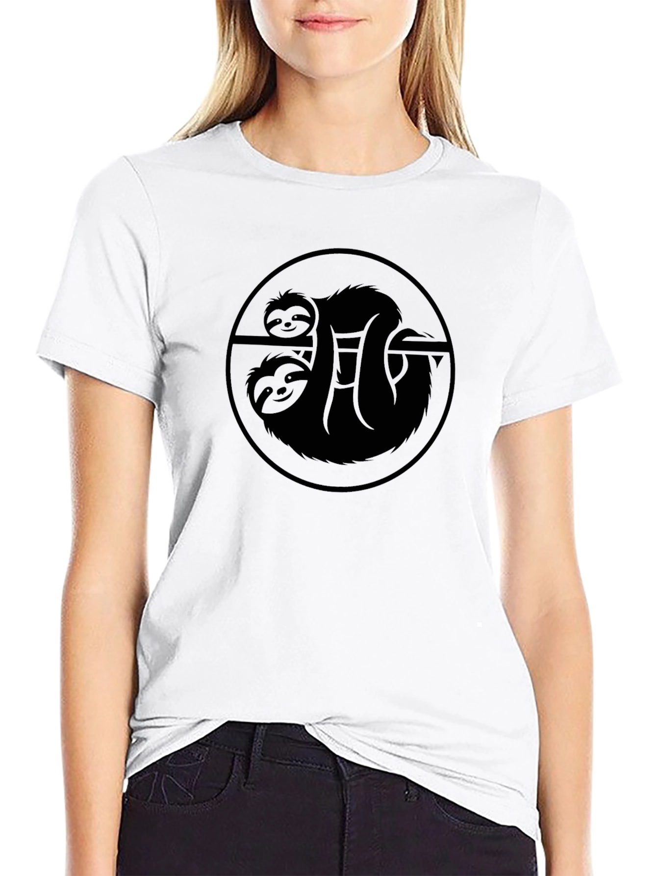 Black Sloth Duo Black Tee - Hang Out in Style! view 9