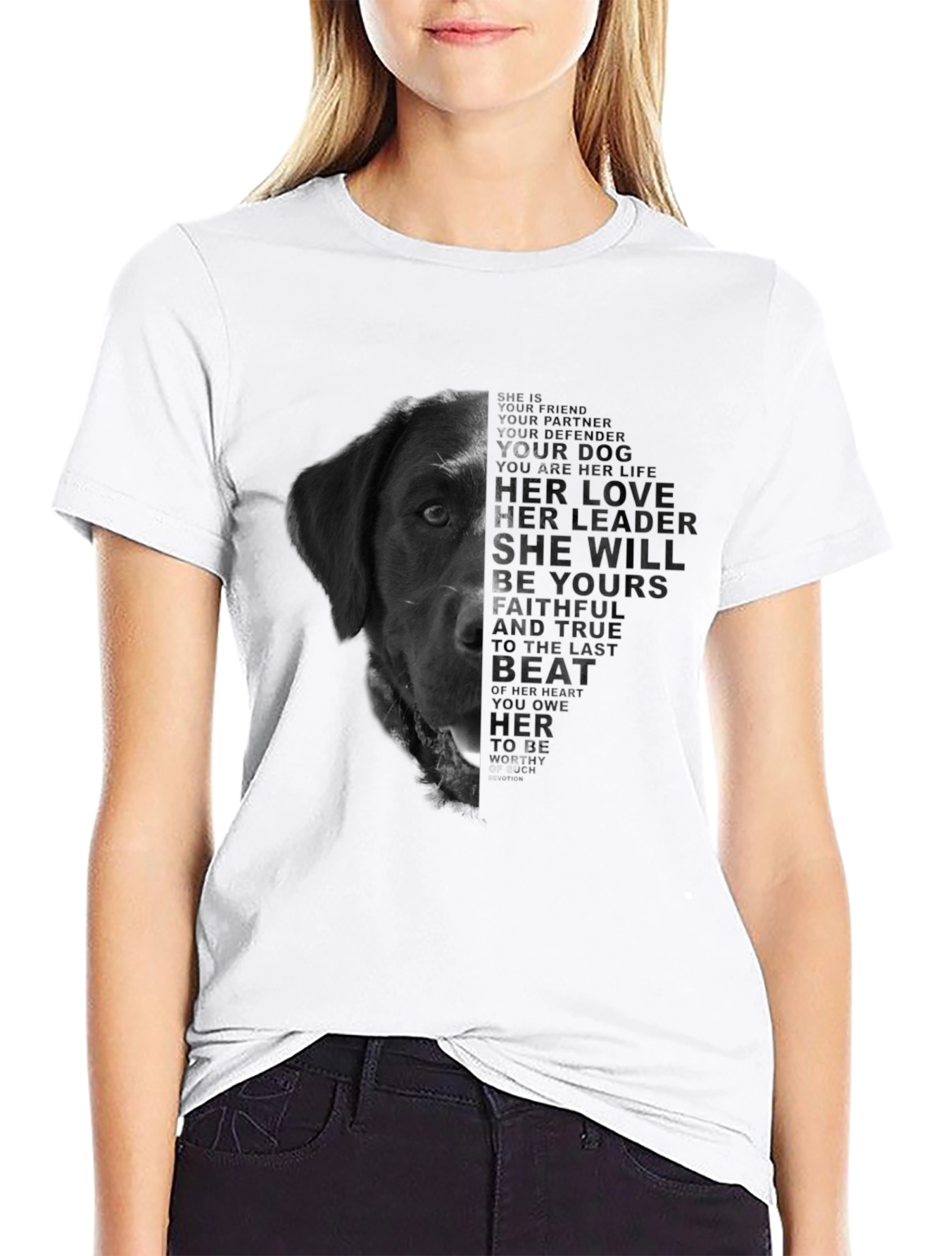 Black Dog Lover Tee: Faithful Companion T-Shirt view 9