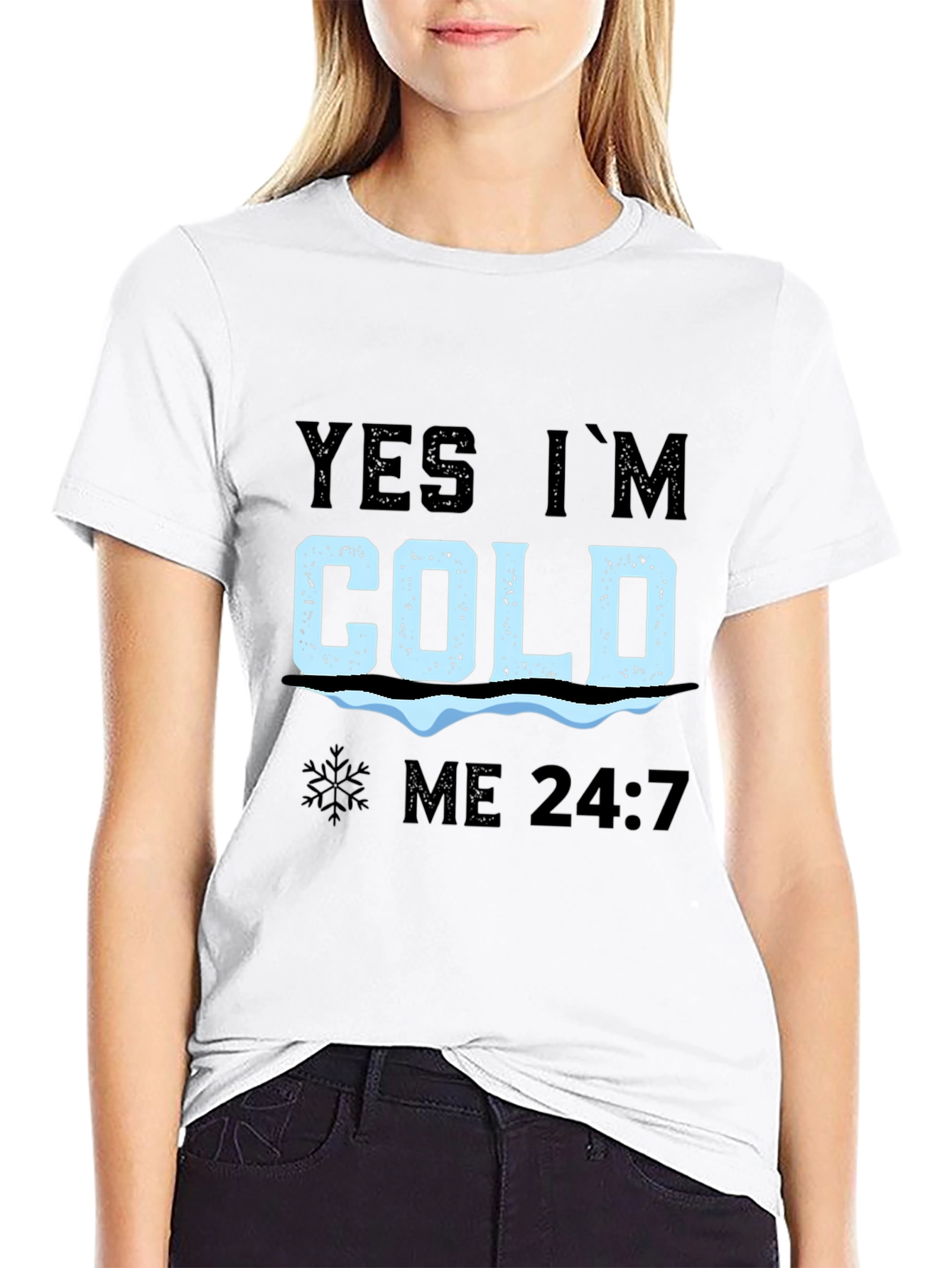 Black Yes I'm Cold 24/7 T-Shirt view 9