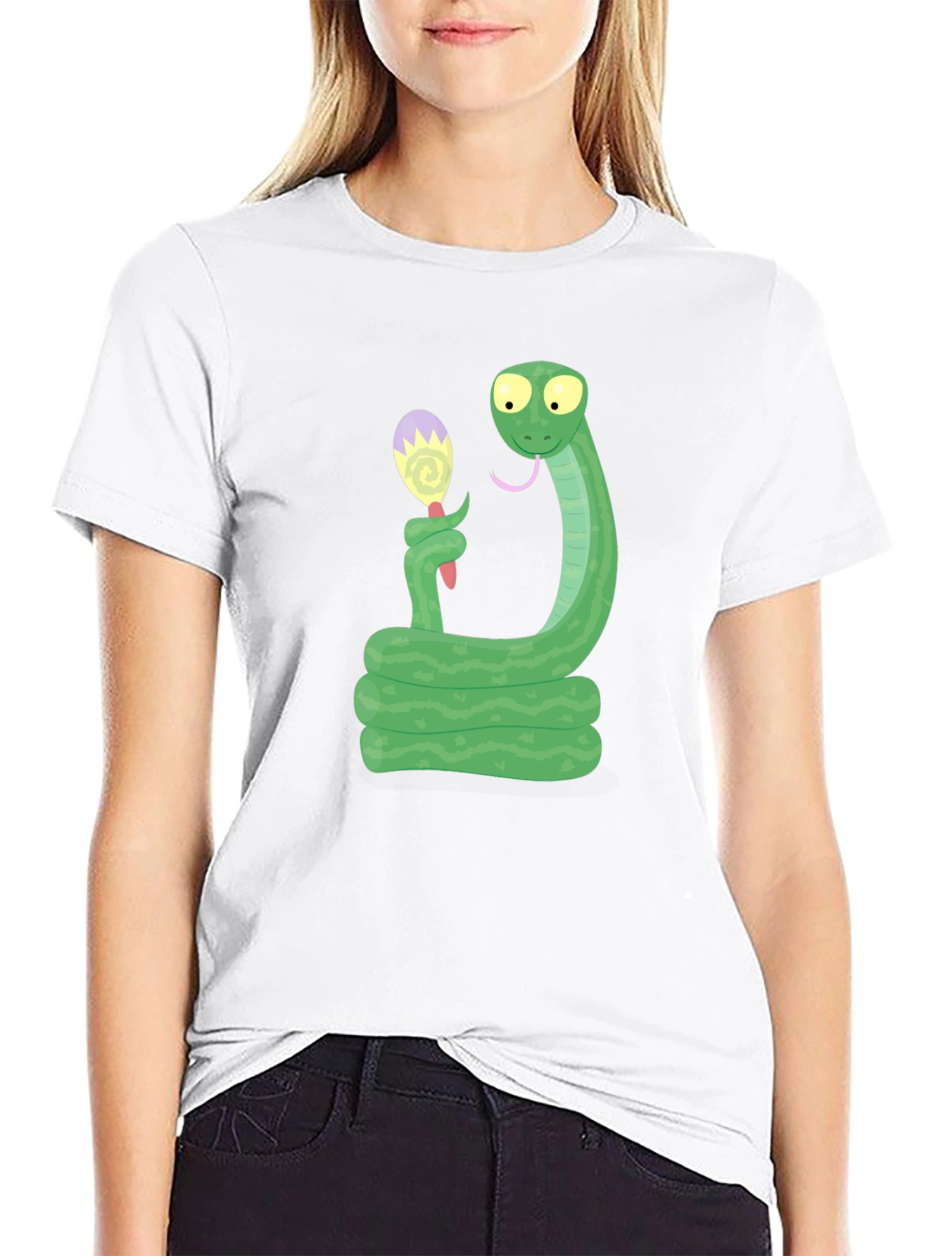 Black Snake Eating Ice Cream T-Shirt view 9