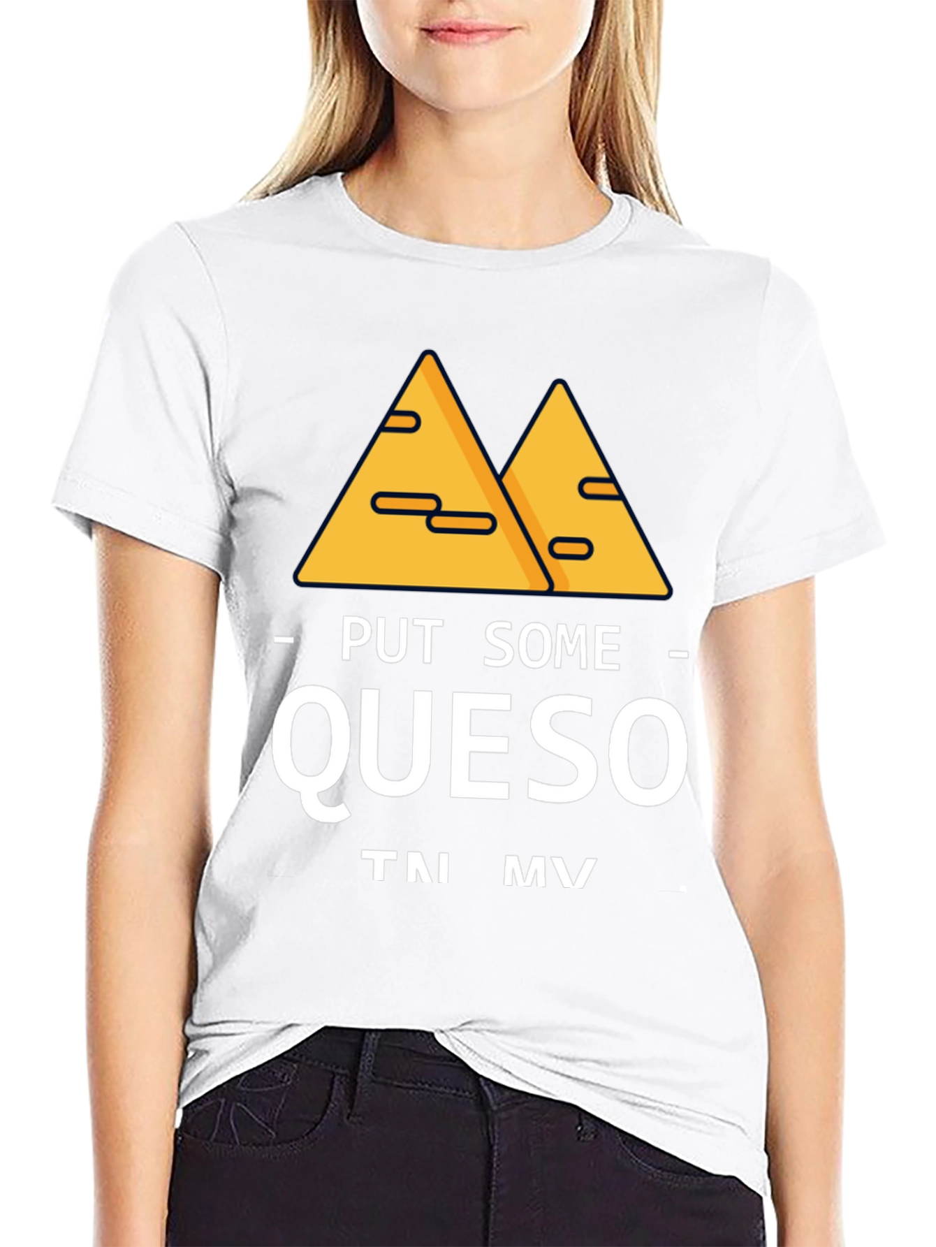 Black Put Some Queso T-Shirt Funny Foodie Tee view 9