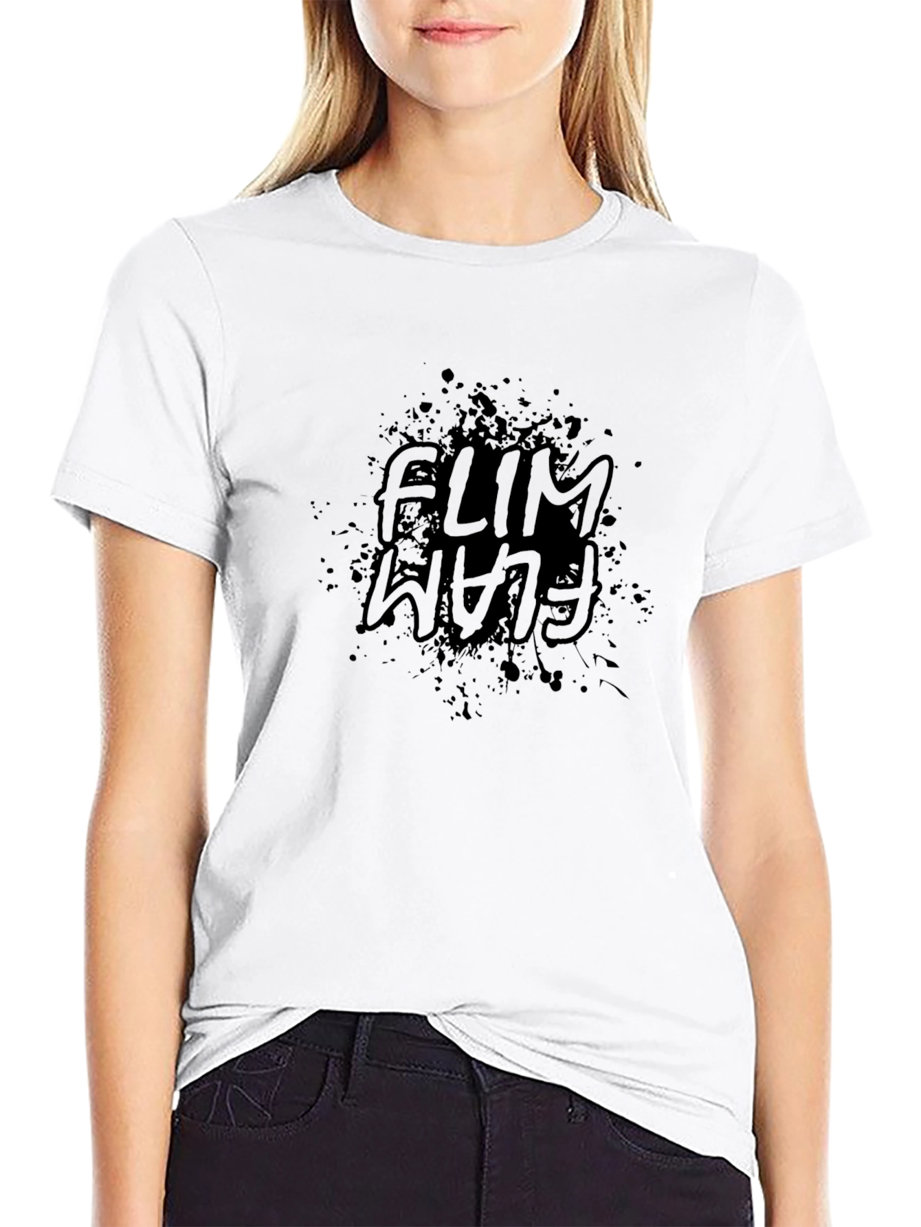 Black Flim Flam Black Graphic Tee - Casual Style view 9