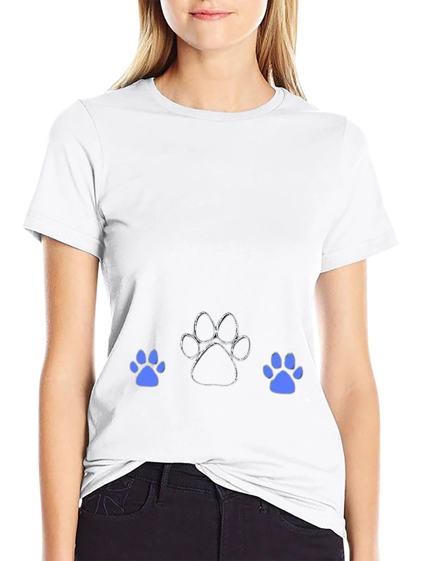 Black Dog Paw Print Graphic T-Shirt view 9