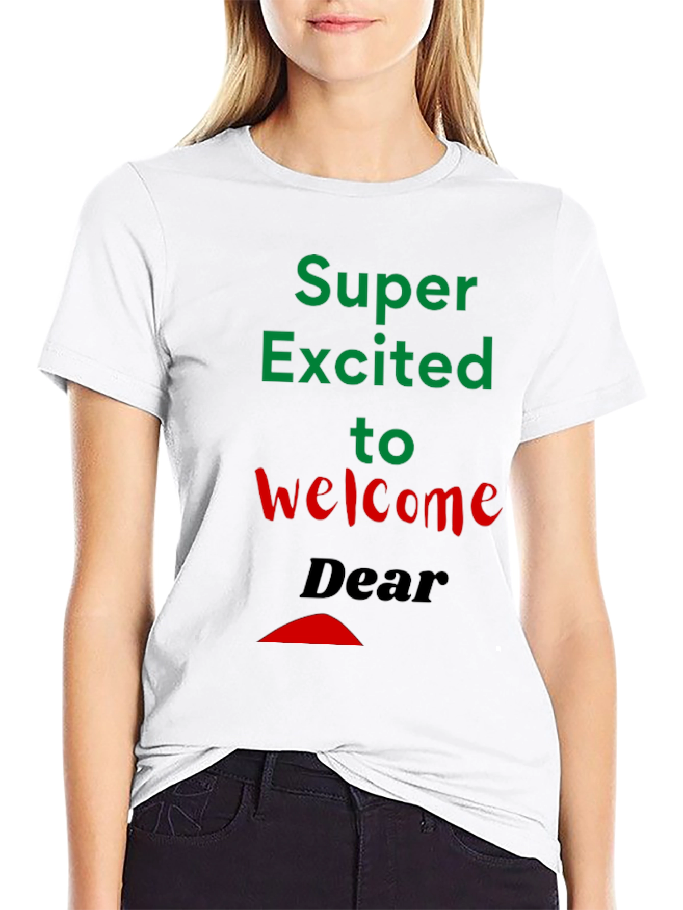 Black Super Excited Welcome T-Shirt view 9