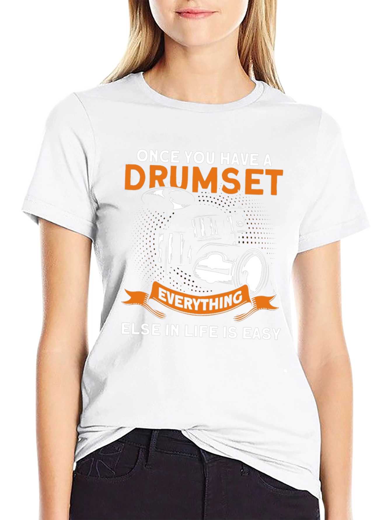 Black Drumset Life T-Shirt - Music Lover Tee view 9