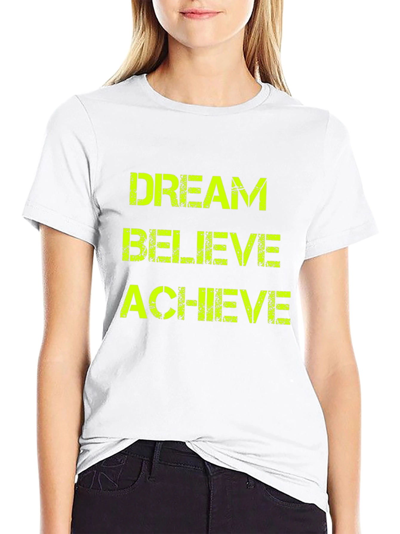 Black Dream Believe Achieve Graphic Tee - Black view 9