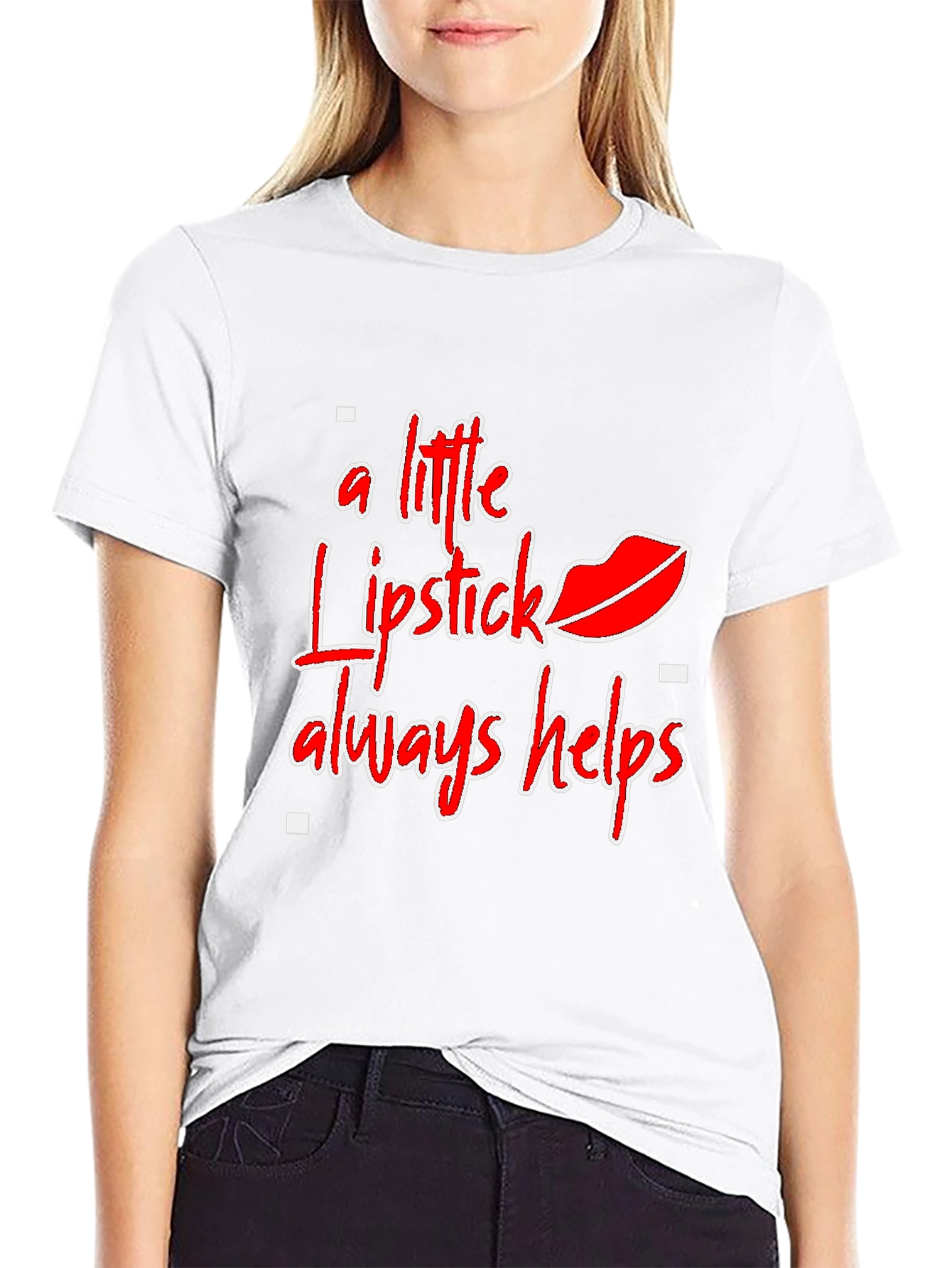Black Lipstick Helps Graphic Tee - Stylish Statement Shirt view 9