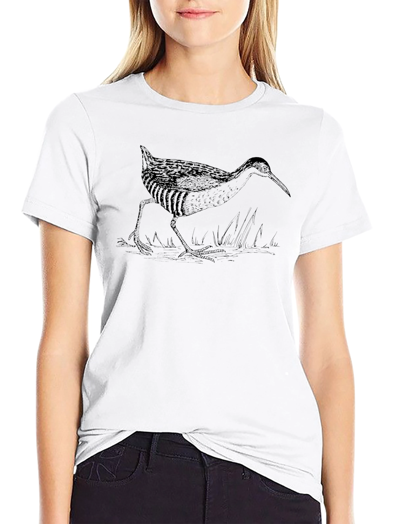 Black Bird Graphic Print Black T-Shirt view 9