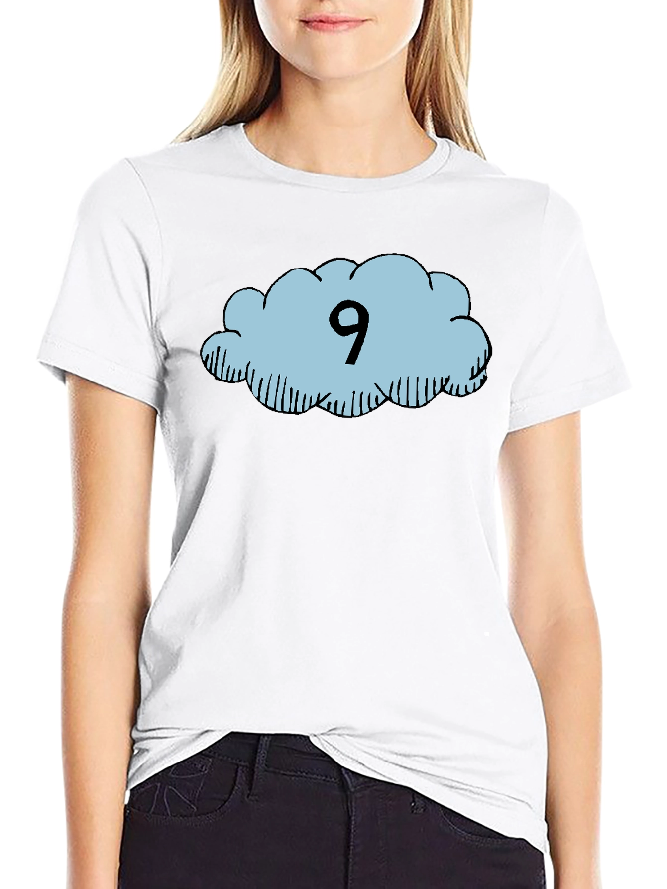 Black Cloud Nine T-Shirt - Black Cotton Tee view 9