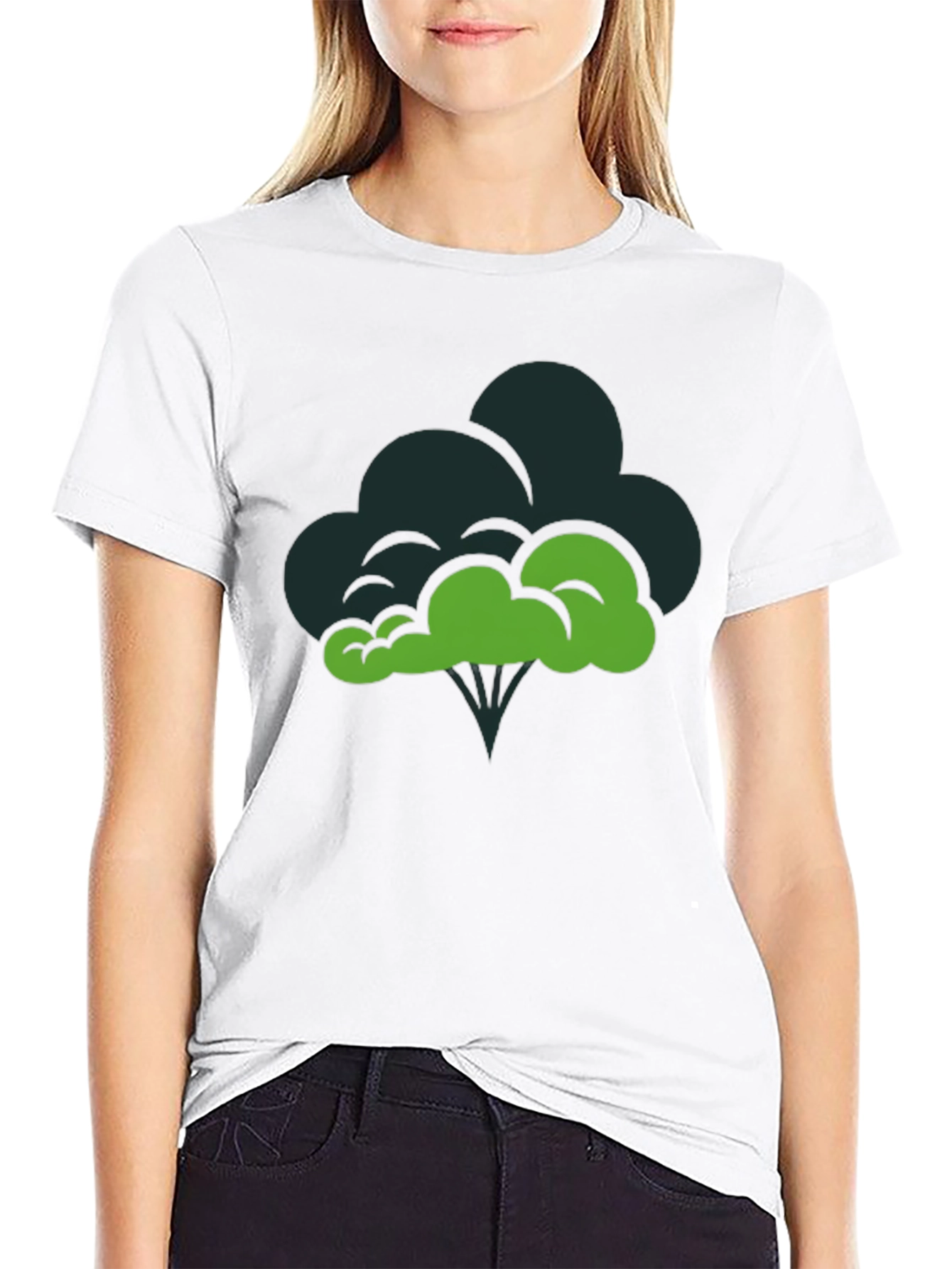 Black Broccoli Graphic Tee - Funny Veggie T-Shirt view 9