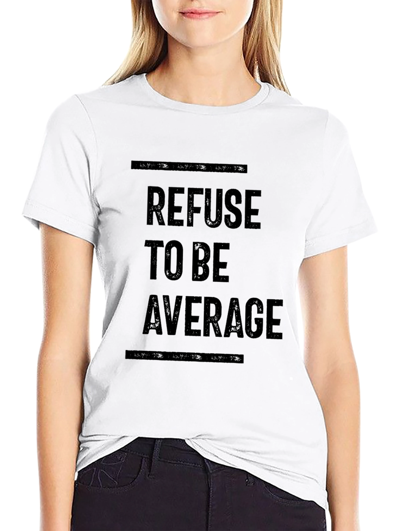 Black Refuse to be Average Black T-Shirt view 9