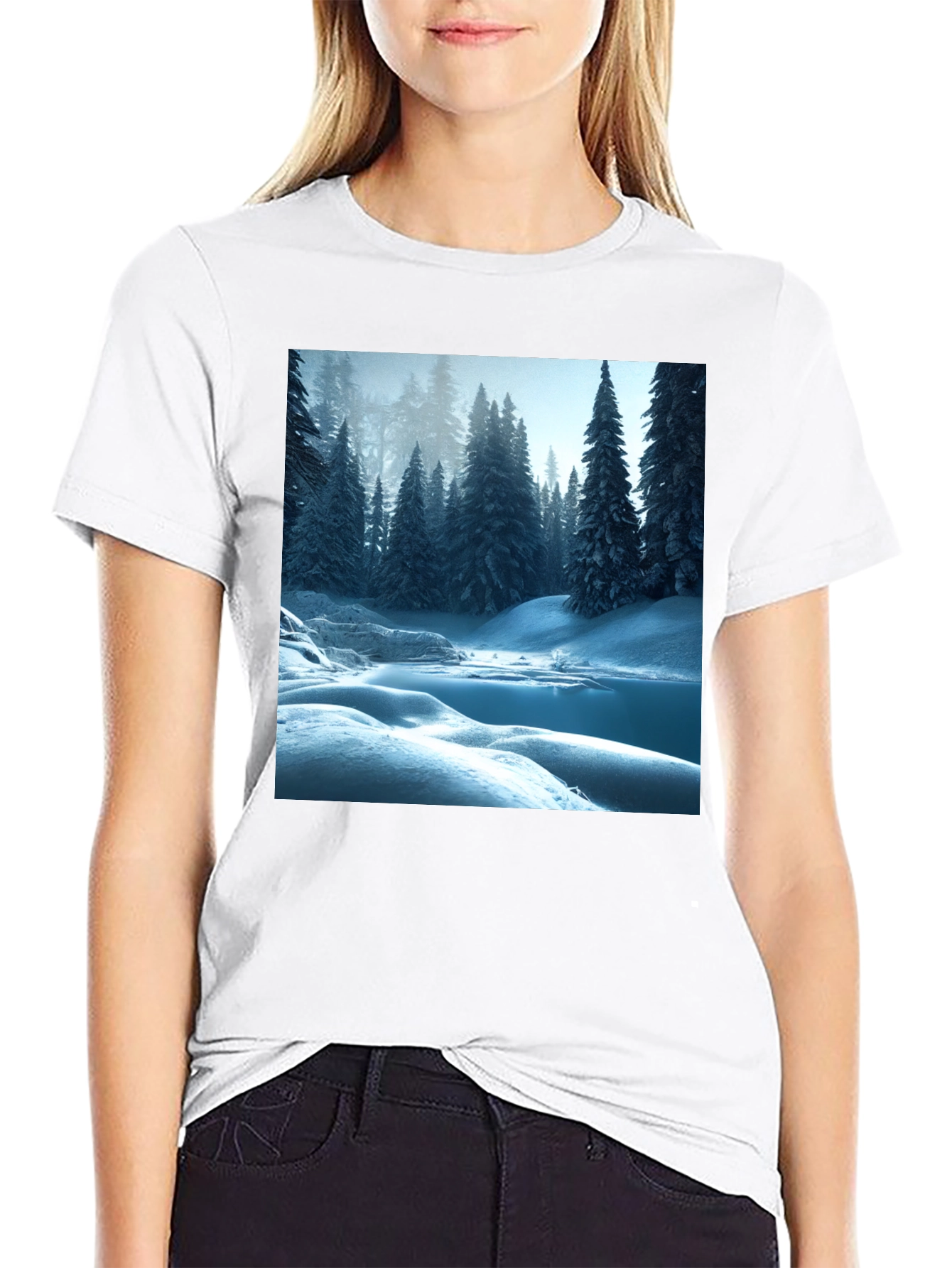 Black Winter Wonderland Graphic Tee - Black view 9