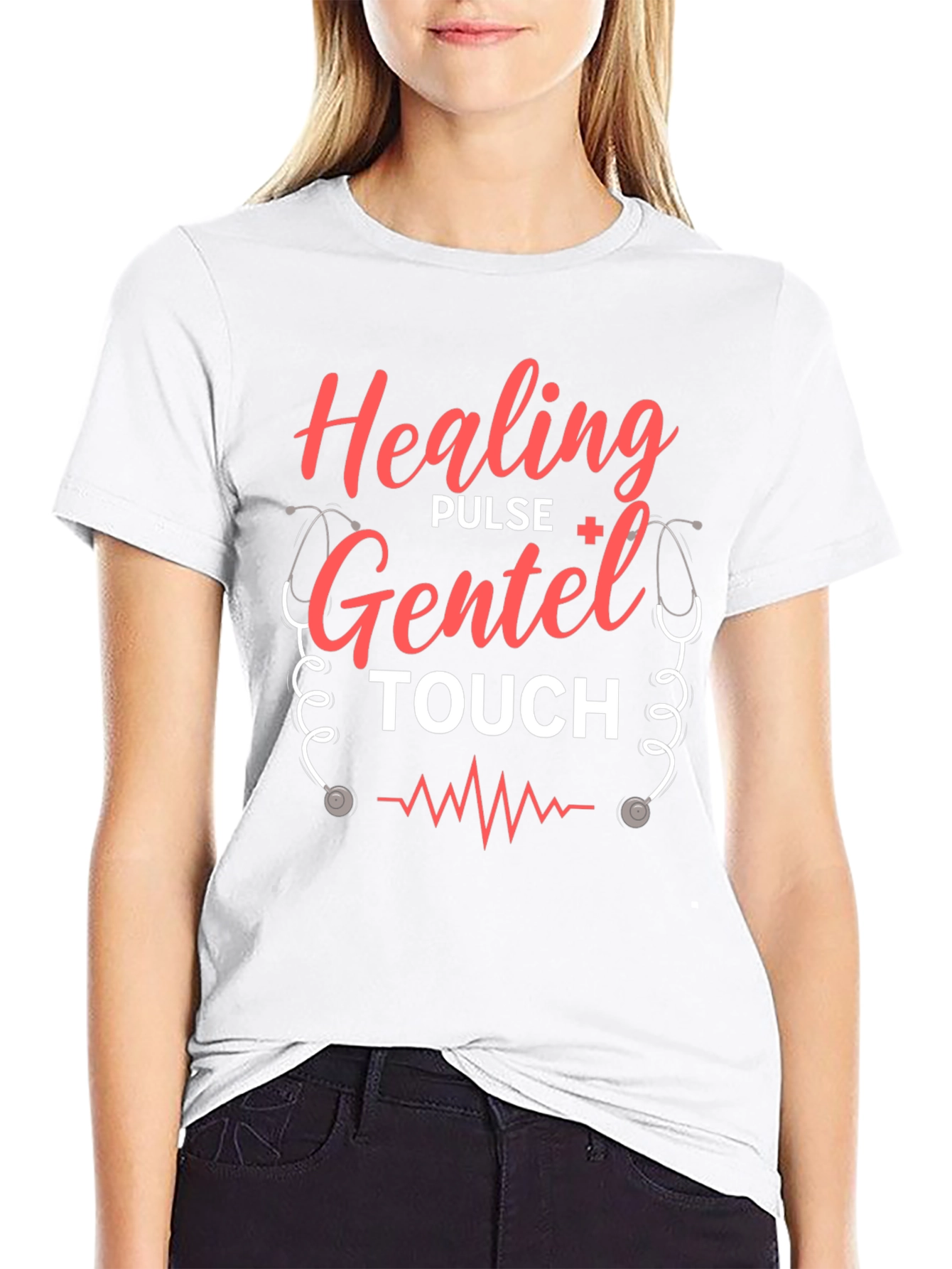 Black Healing Pulse Gentel Touch T-Shirt - Black view 9