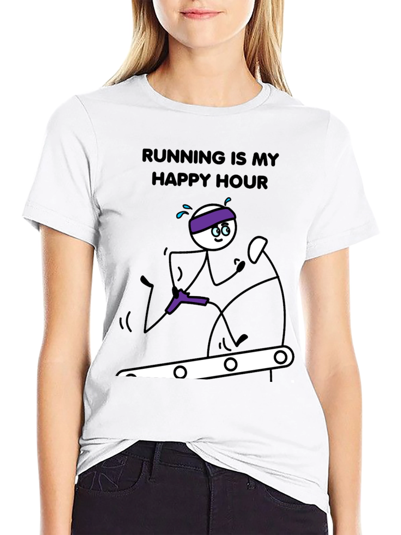 Black Running is My Happy Hour T-Shirt view 9