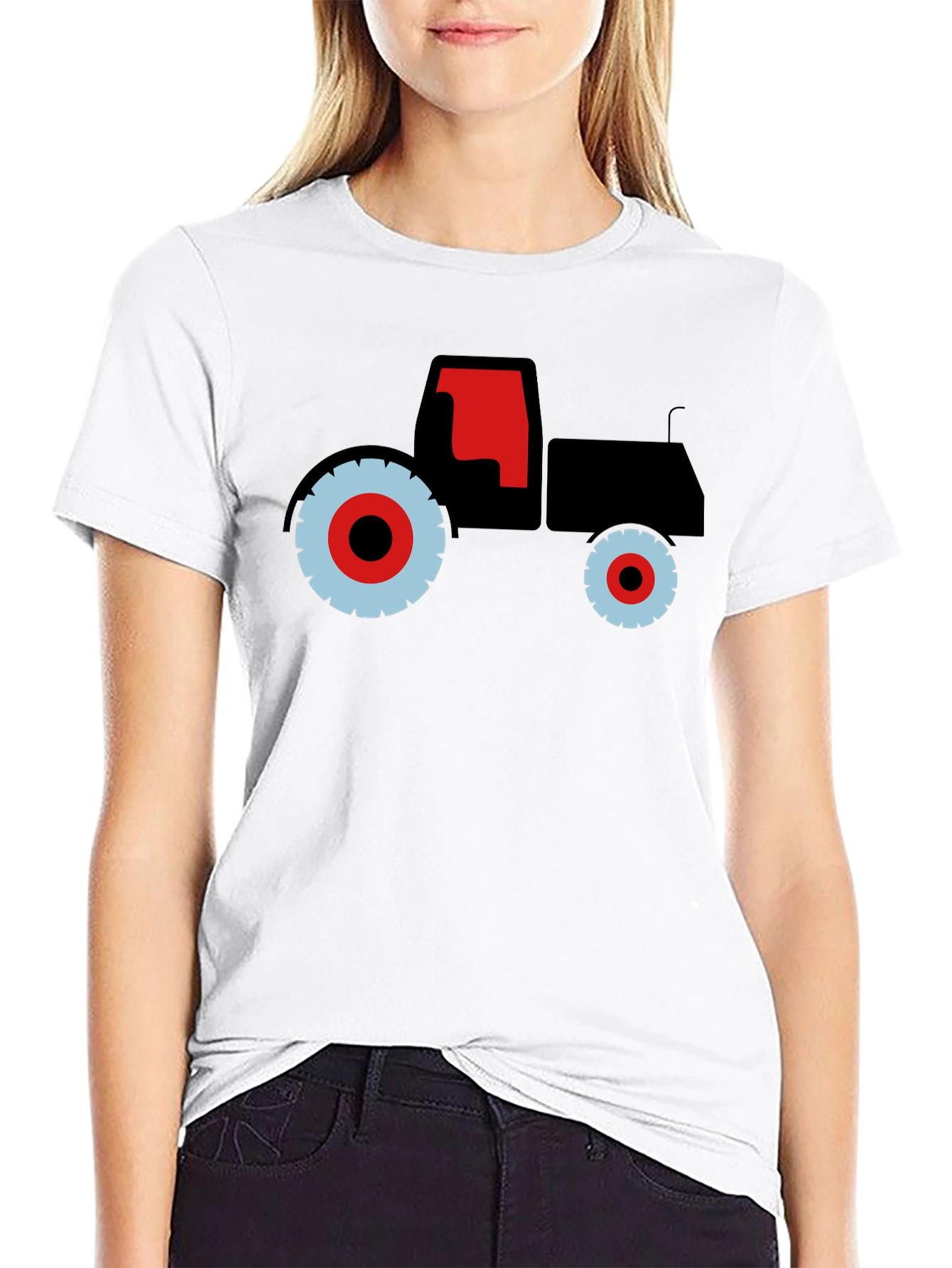 Black Tractor Graphic Tee - Bold Farm Vehicle Design view 9