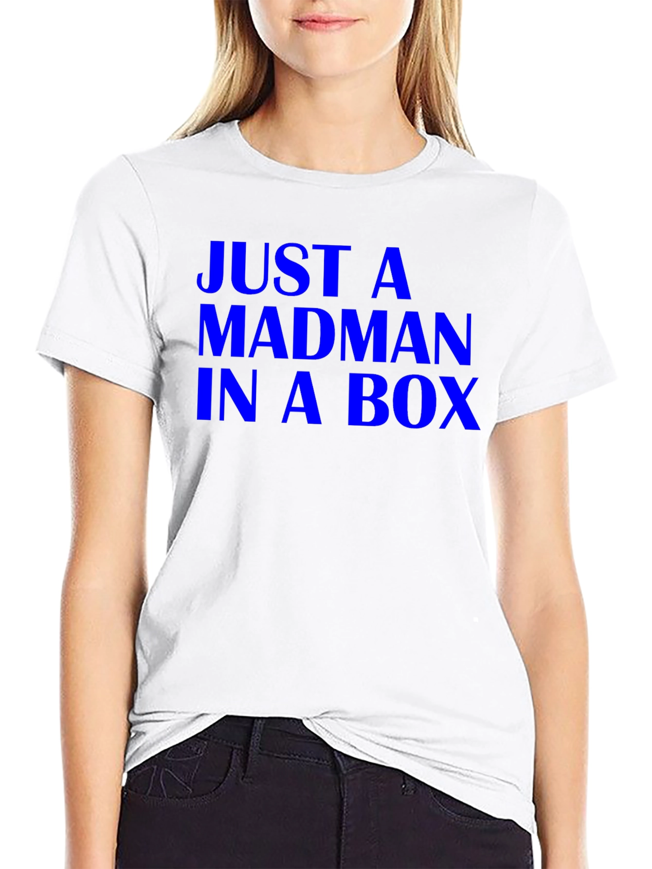 Black Just a Madman in a Box Tee - Black Cotton T-Shirt view 9