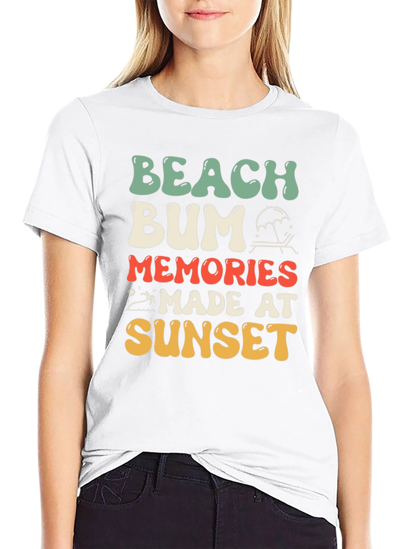 Black Beach Bum Sunset Memories T-Shirt view 9