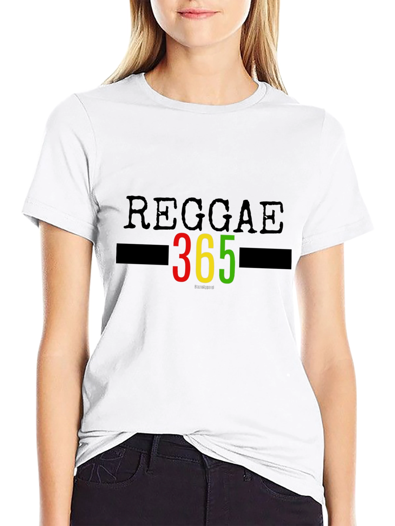 Black Reggae 365 T-Shirt Black Graphic Tee view 9