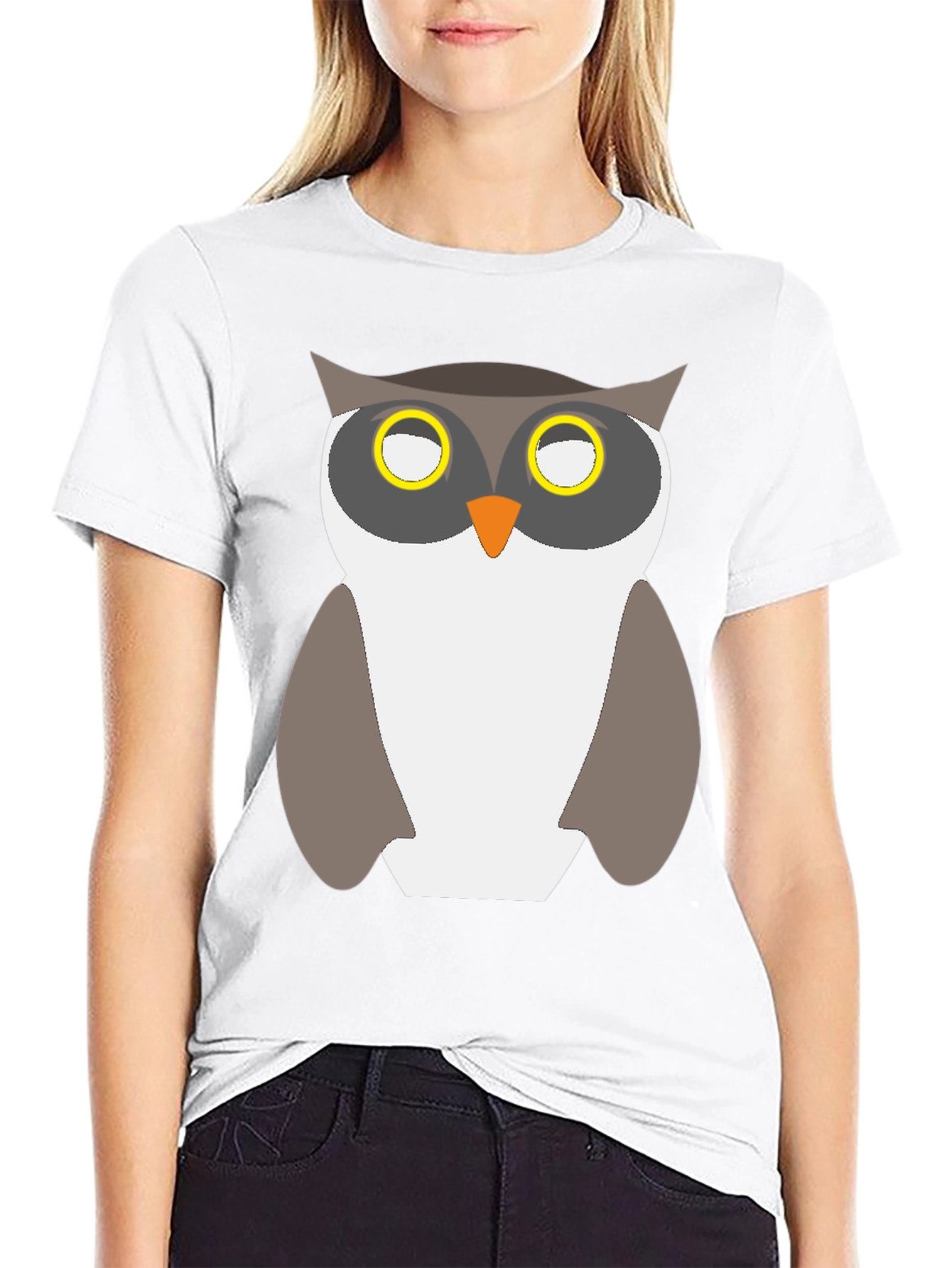 Black Owl Graphic Print Black T-Shirt view 9