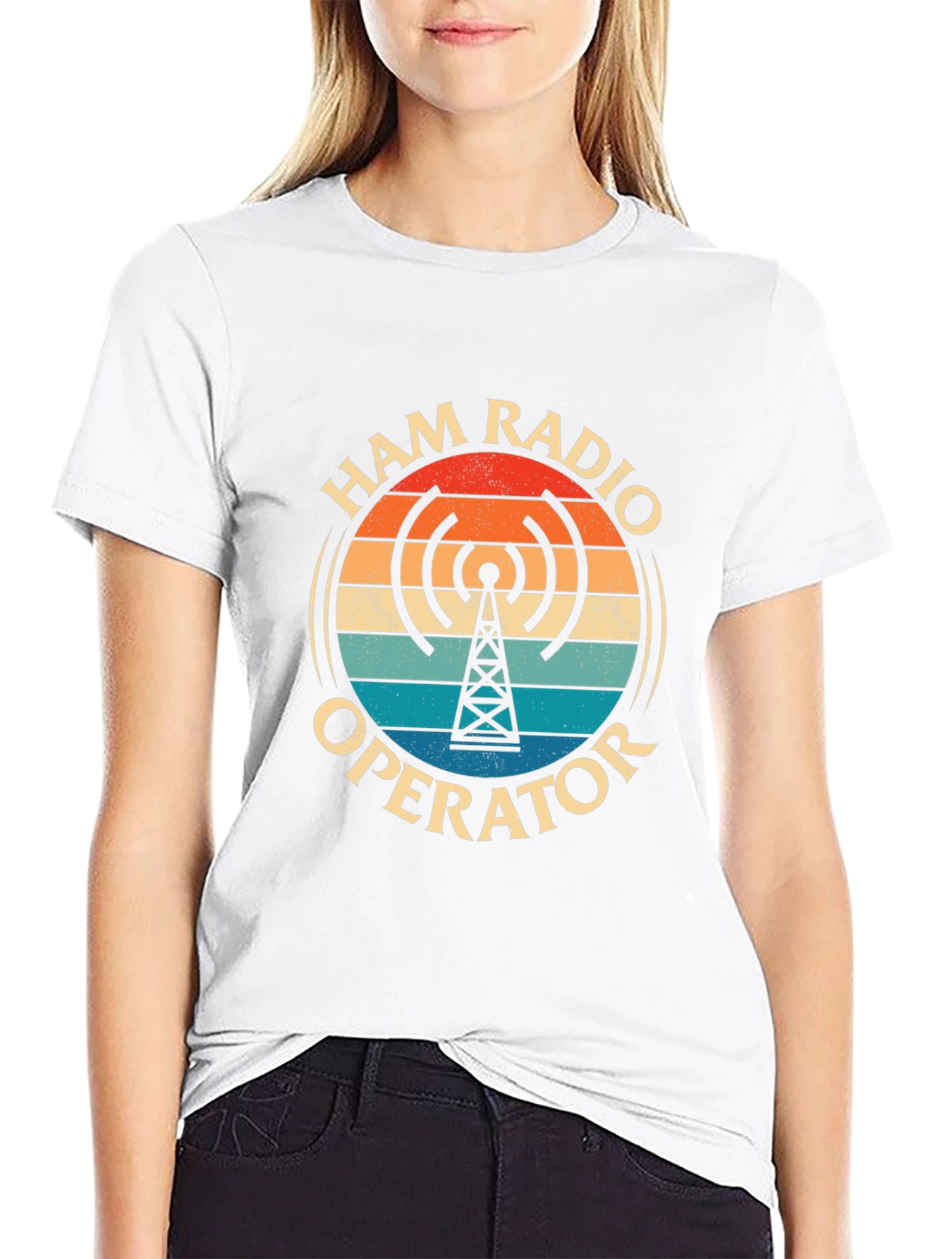 Black Ham Radio Operator T-Shirt - Vintage Design view 9