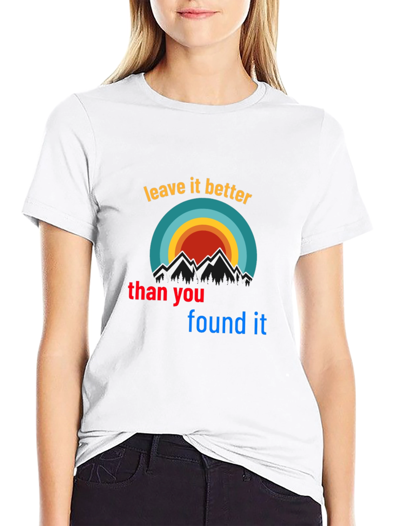 Black Leave It Better T-Shirt - Nature Mountains Graphic view 9