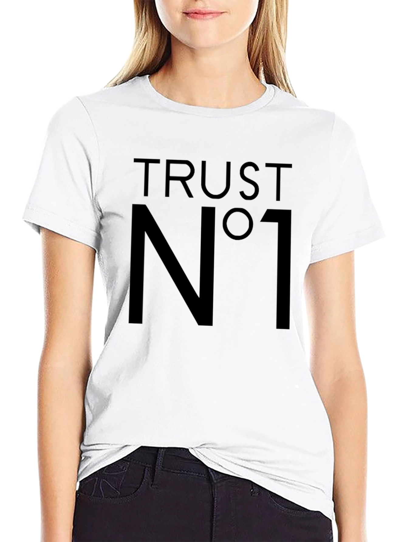 Black Trust No One Black Graphic Tee view 9