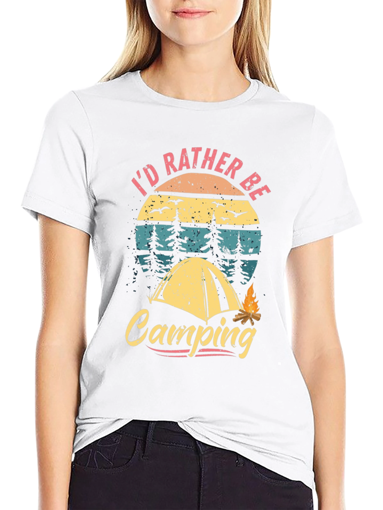 Black Camping Graphic T-Shirt - Outdoors Adventure Tee view 9