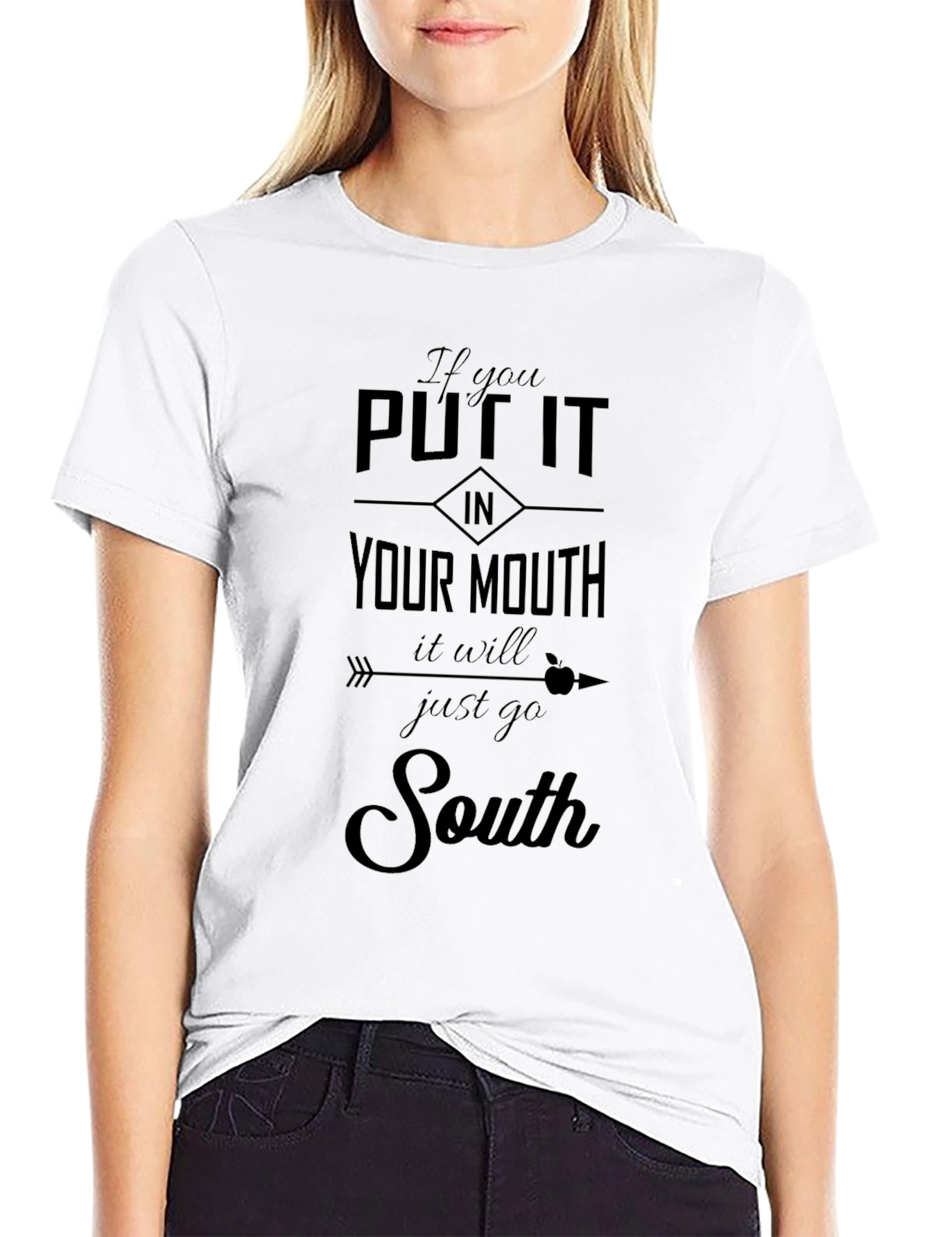 Black Funny "Put It In Your Mouth" Graphic Tee view 9