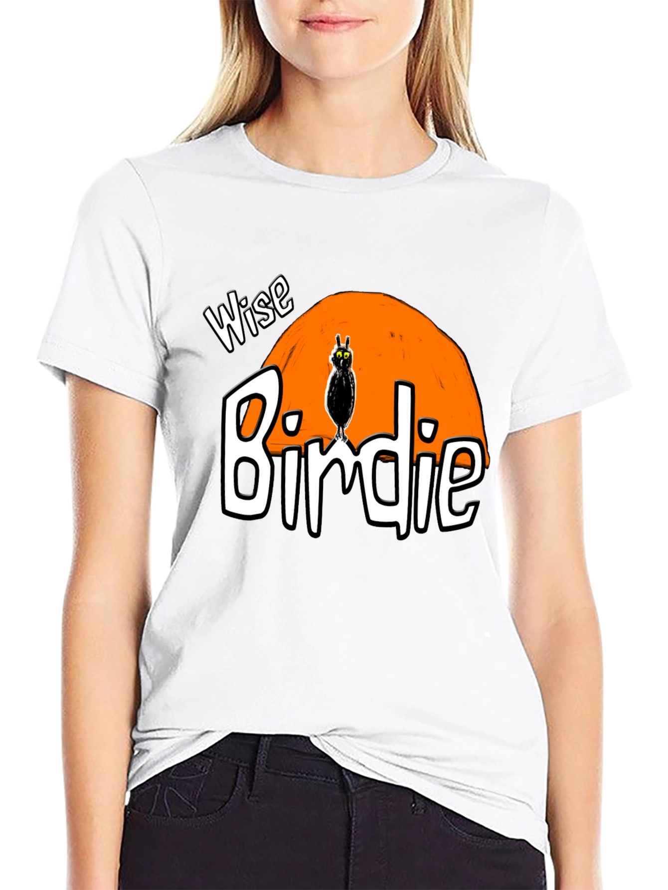 Black Wise Birdie Graphic T-Shirt - Unisex view 9