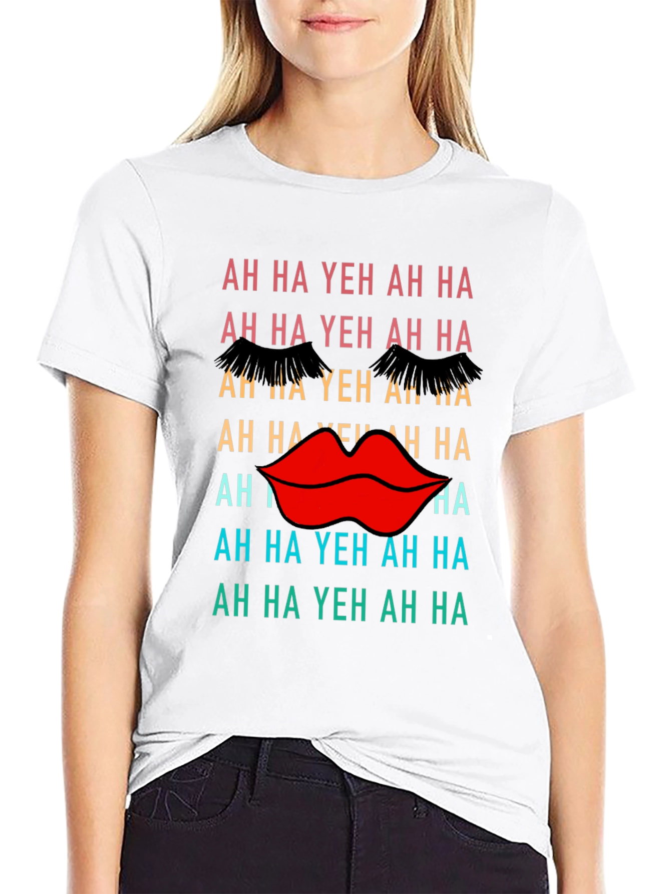 Black Ah Ha Yeh Ah Ha Graphic Tee view 9