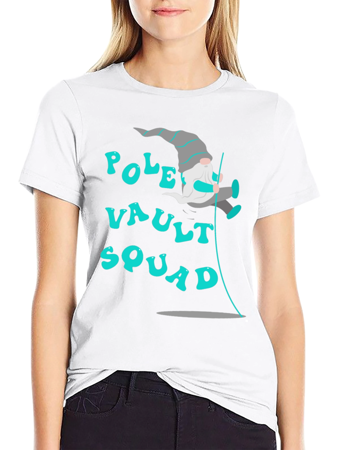 Black Pole Vault Squad T-Shirt - Unique Design view 9