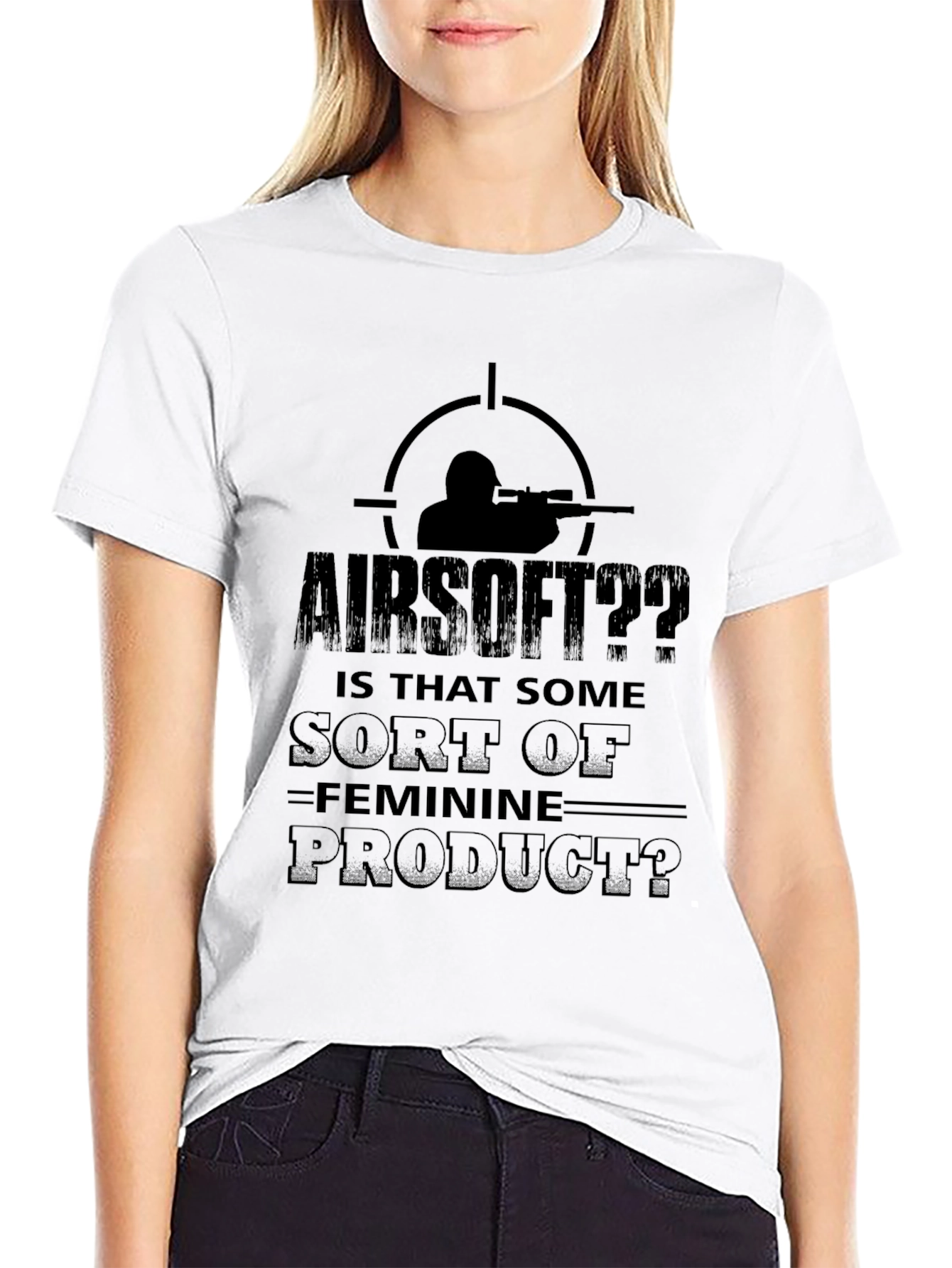 Black Airsoft Masculinity Graphic Tee view 9
