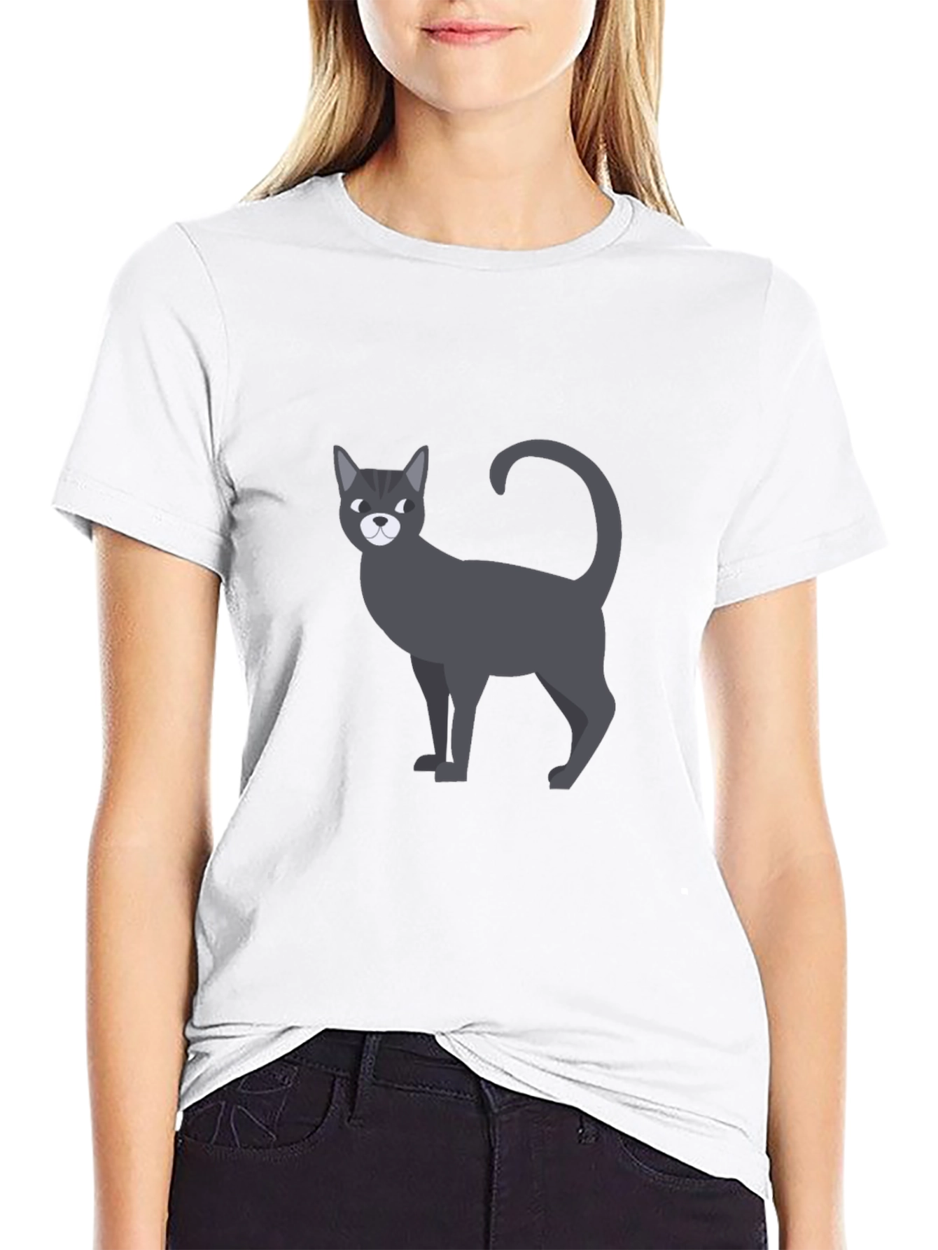 Black Cool Cat Graphic T-Shirt - Men's Black Tee view 9