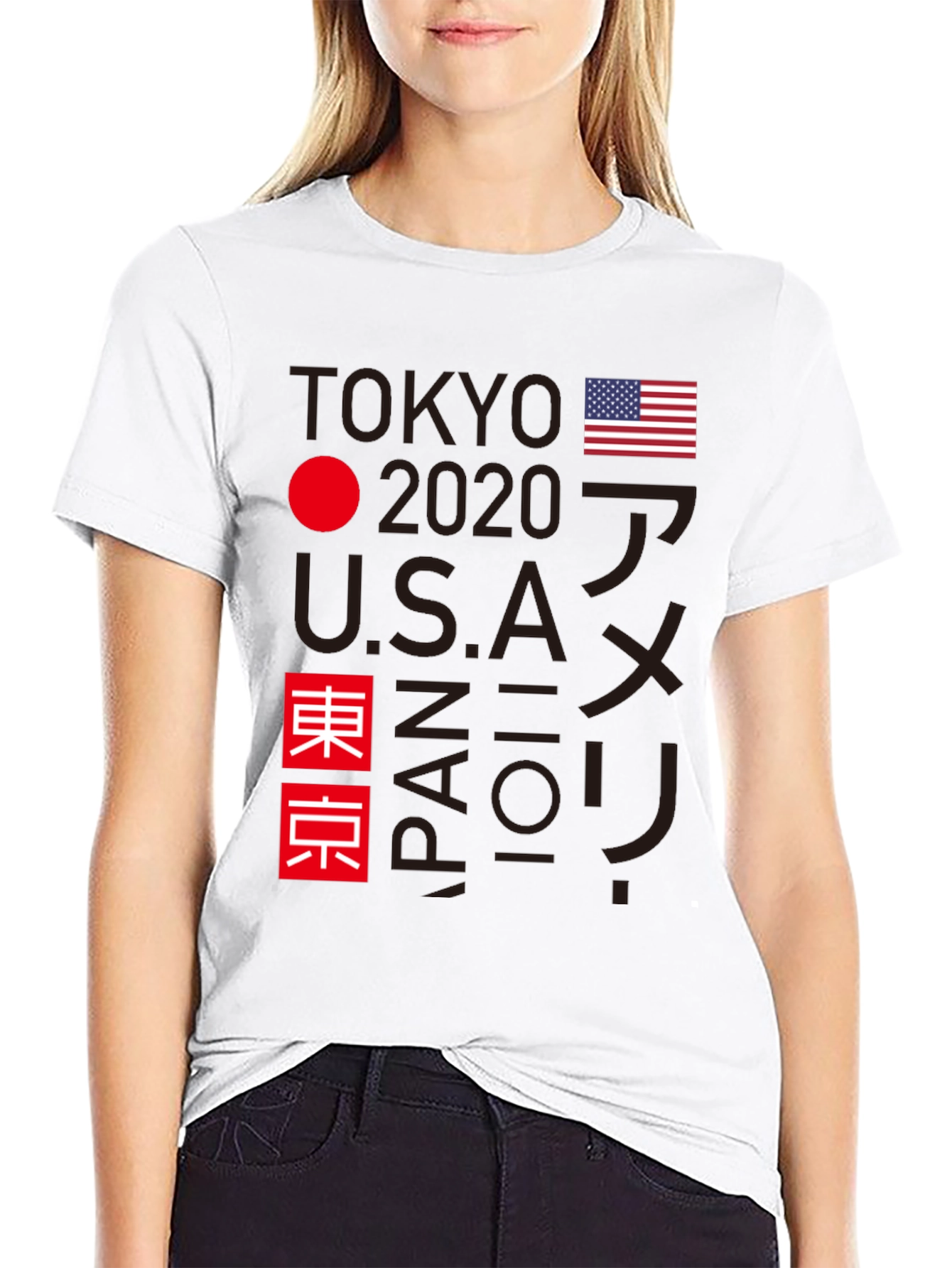 Black Tokyo 2020 USA Japan Graphic Tee view 9