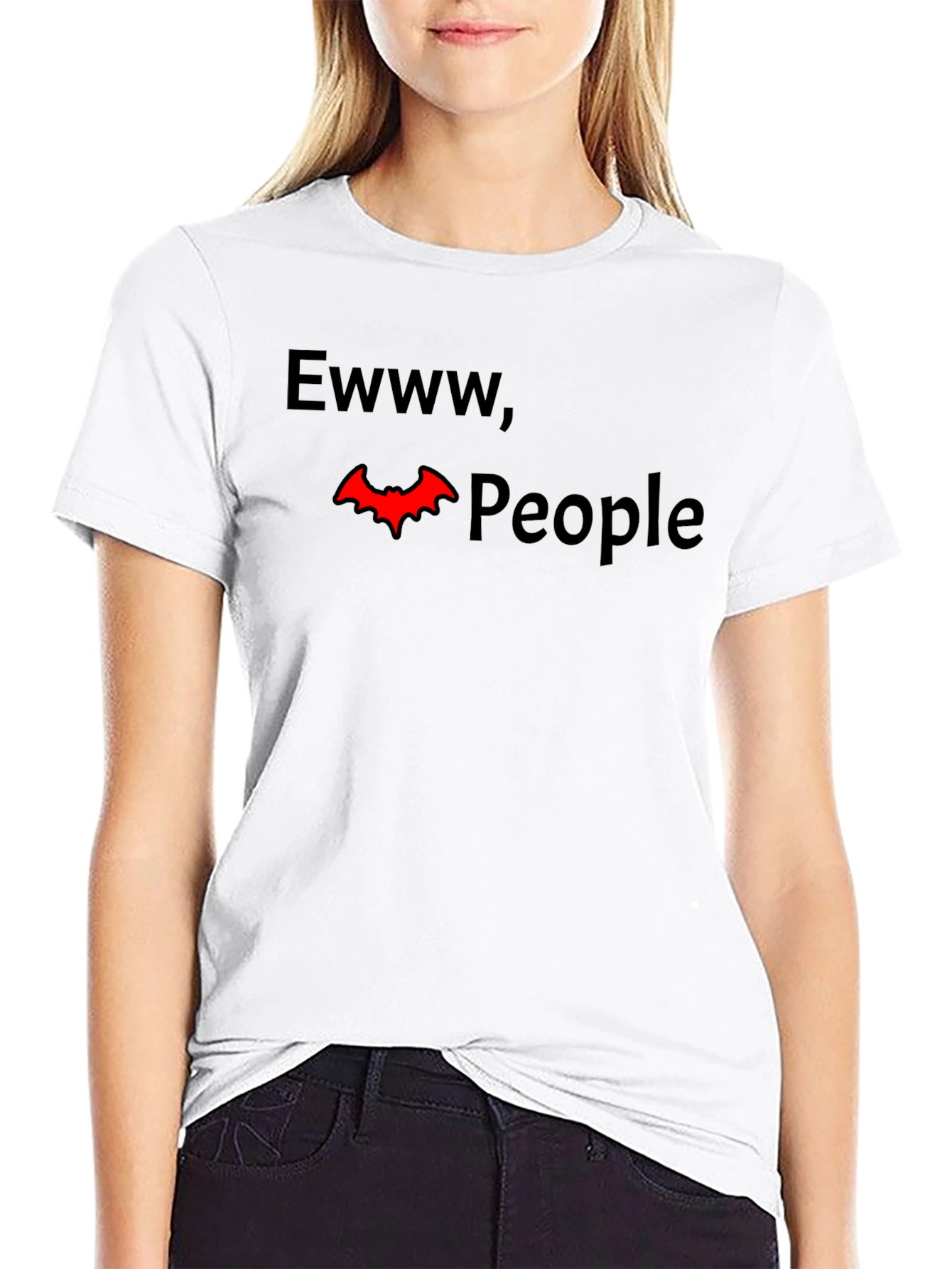 Black Ewww, People Funny Graphic Tee - Dark Humor T-Shirt view 9