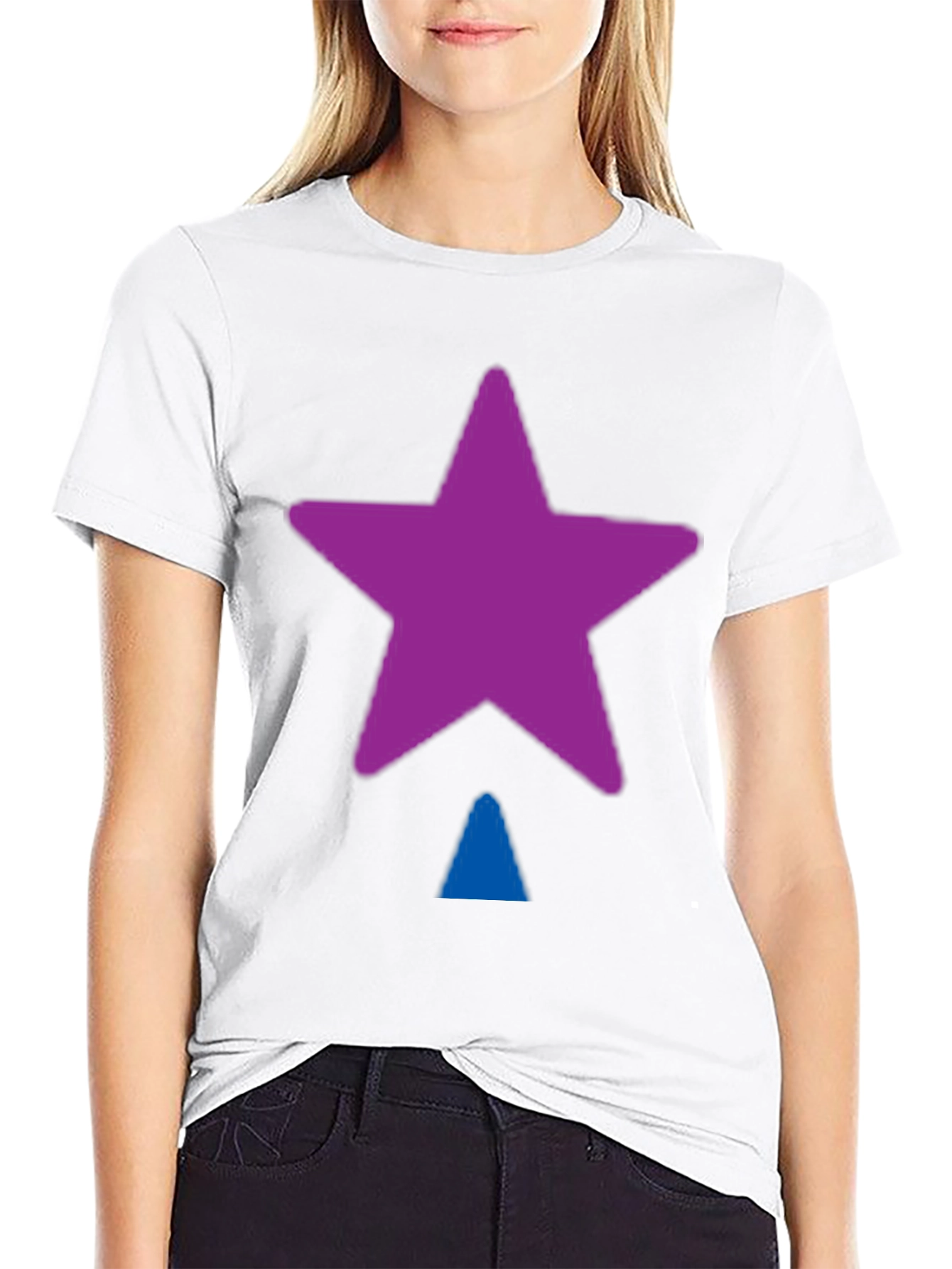 Black Star Triangle Graphic T-Shirt - Casual Black Tee view 9
