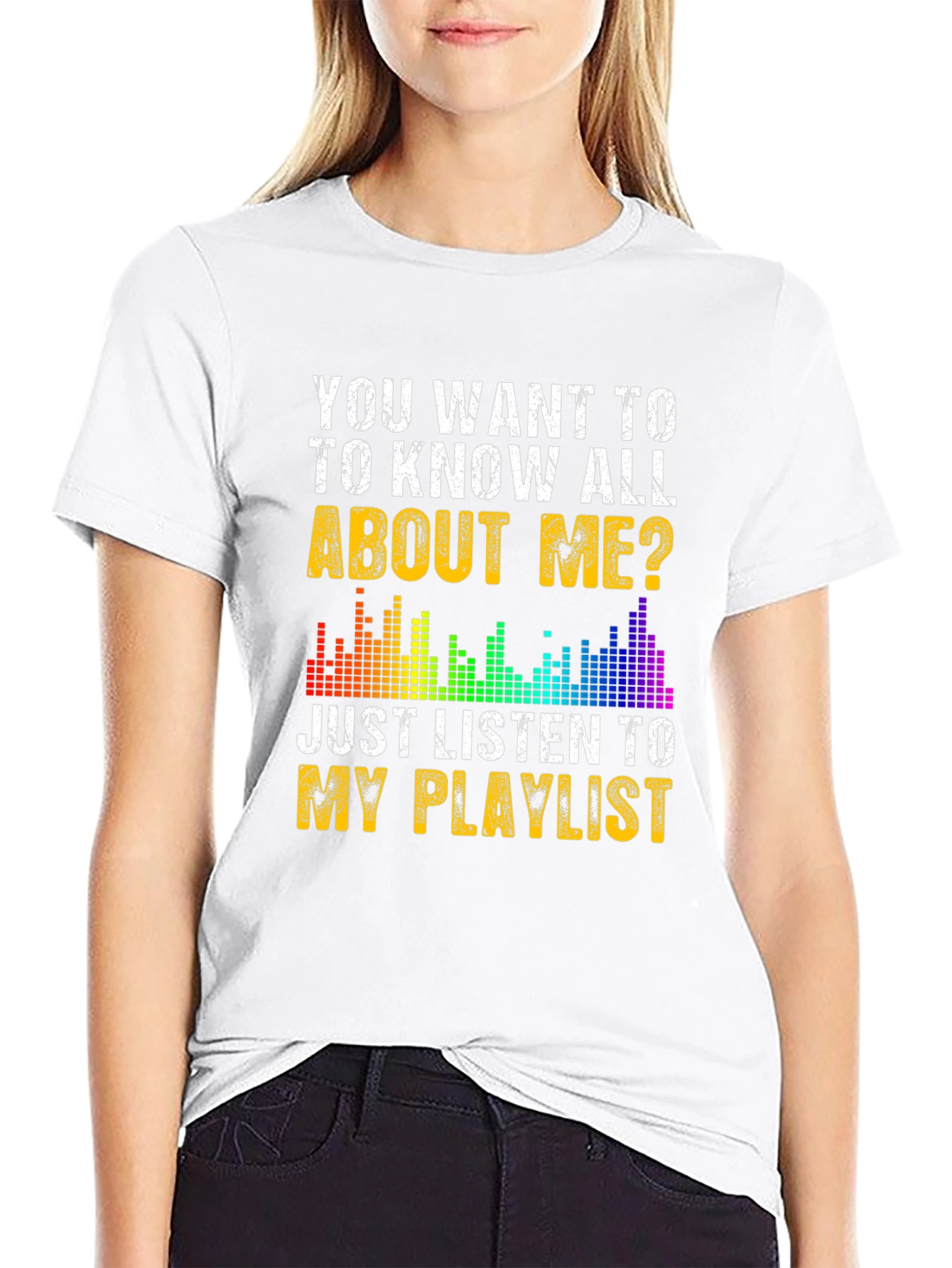 Black Listen to My Playlist Graphic Tee view 9