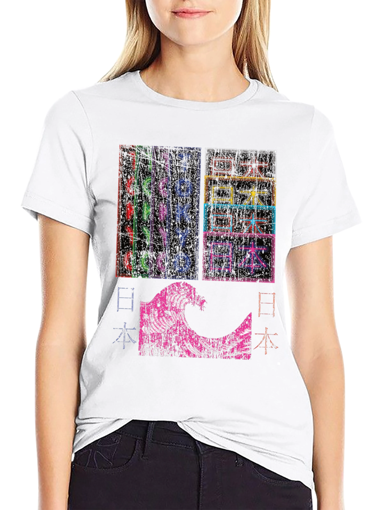 Black Tokyo Wave Graphic T-Shirt - Japan Inspired Design view 9