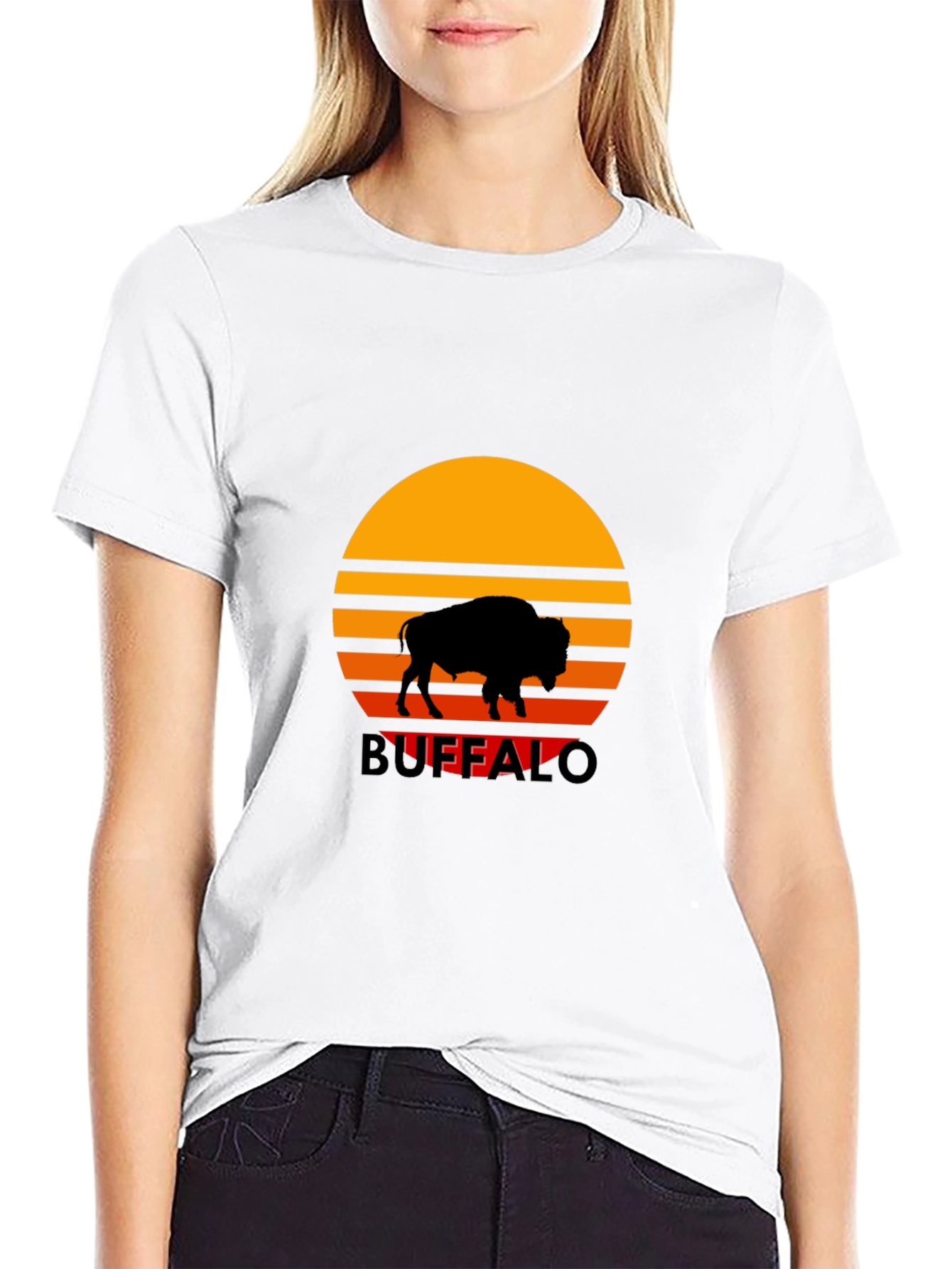 Black Buffalo Sunset Graphic Tee - Retro Style view 9