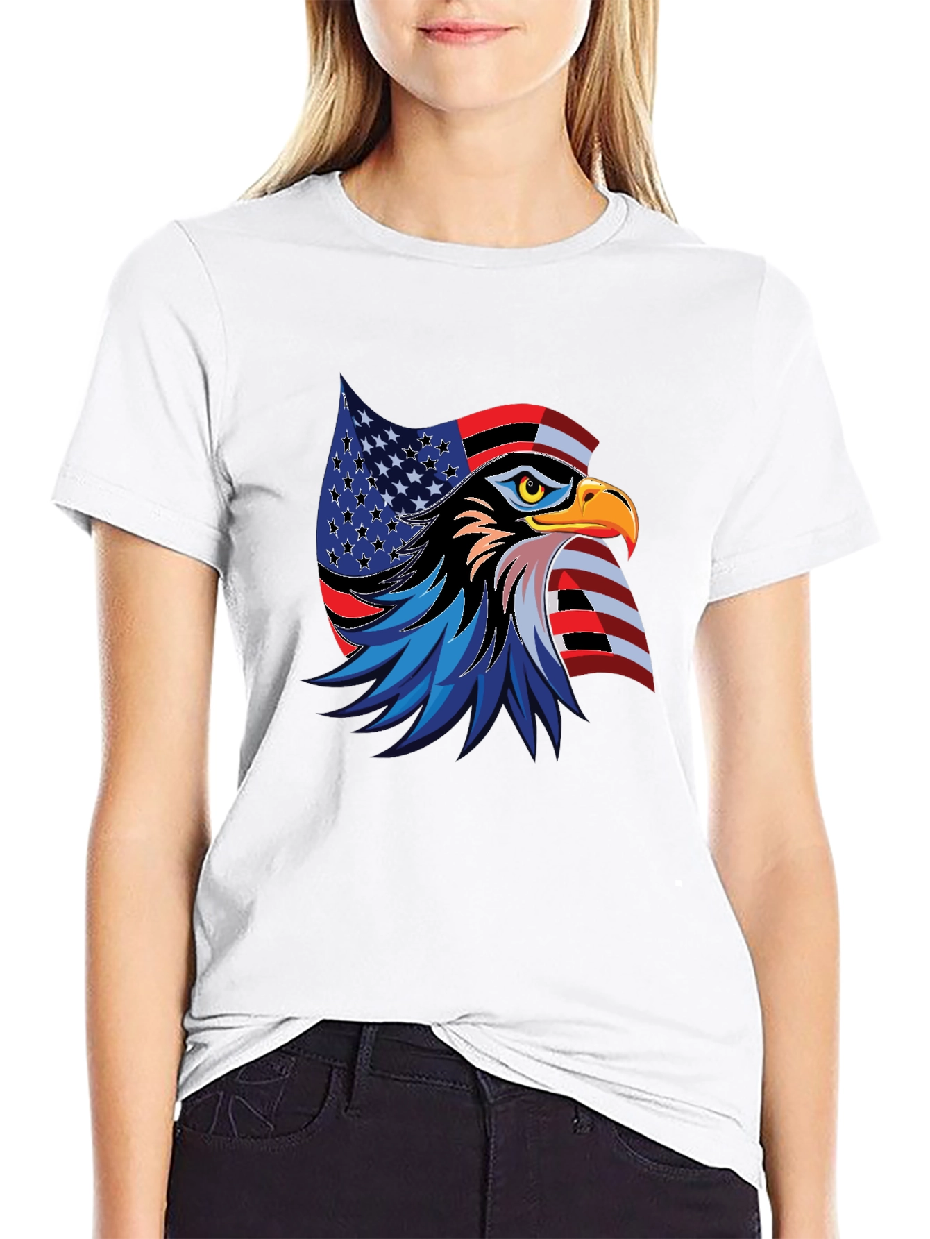Black Patriotic Eagle Graphic T-Shirt view 9