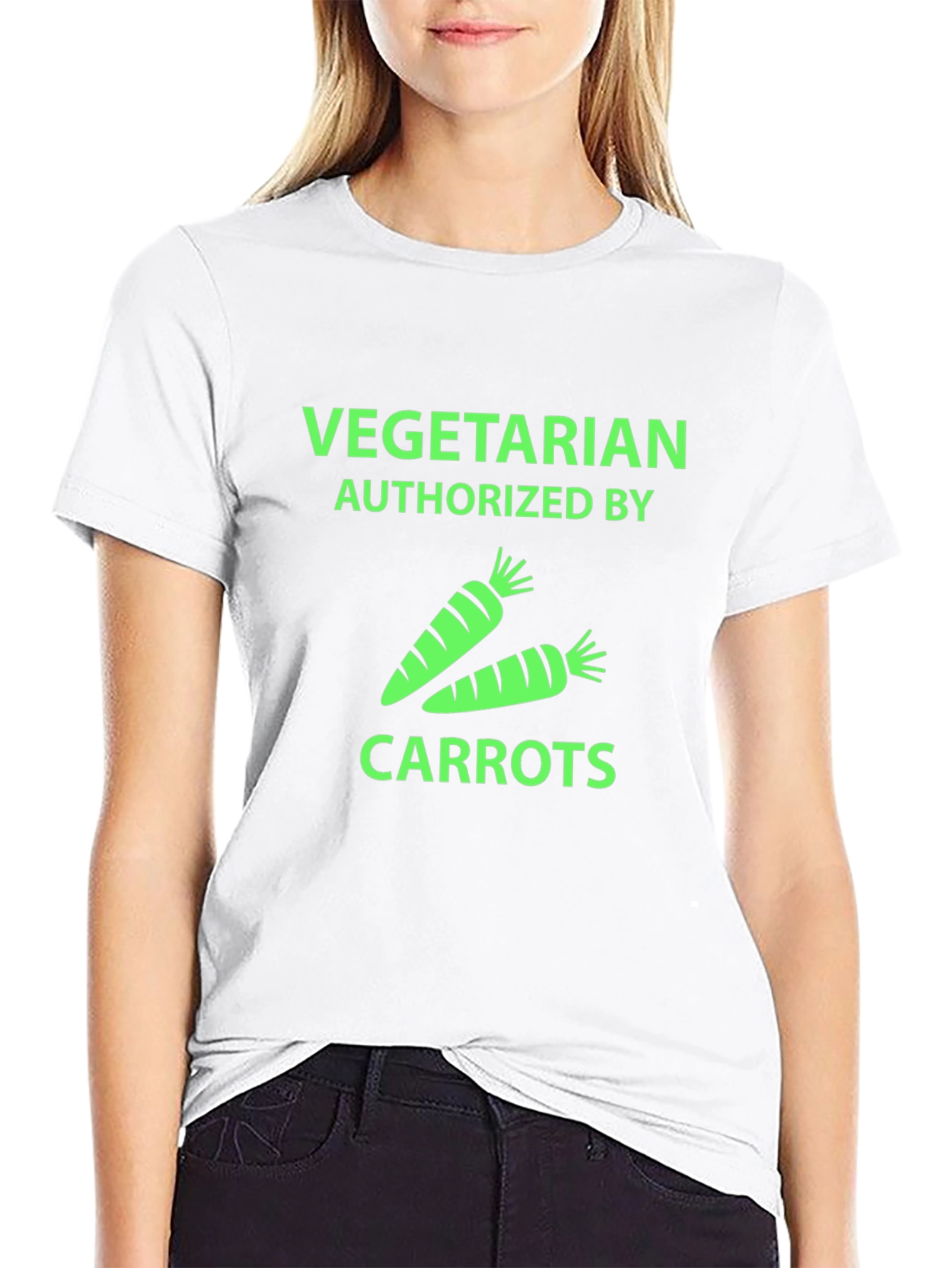 Black Vegetarian Approved Carrot Graphic T-Shirt view 9