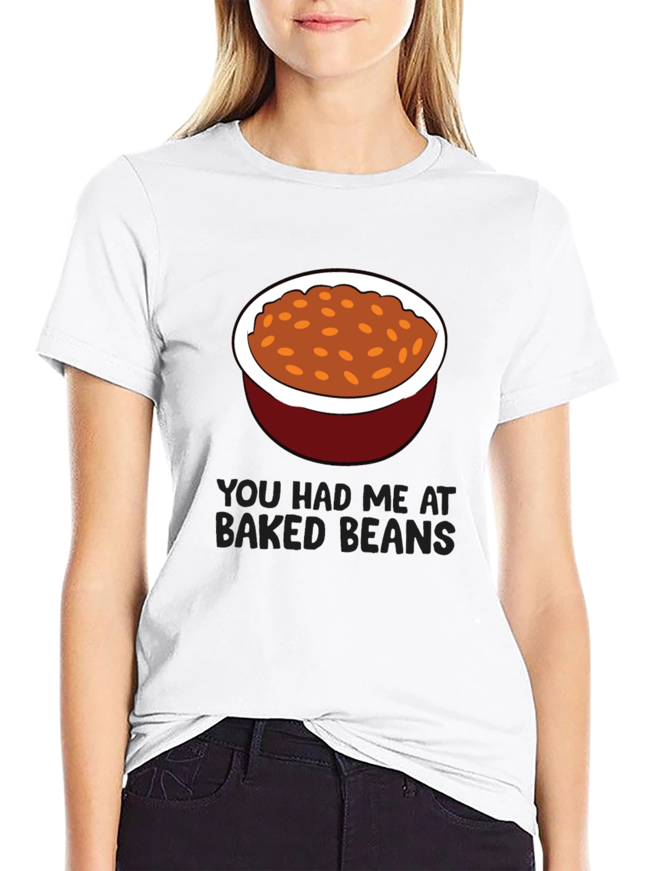 Black Baked Beans Graphic Tee - Funny Food Lover's T-Shirt view 9