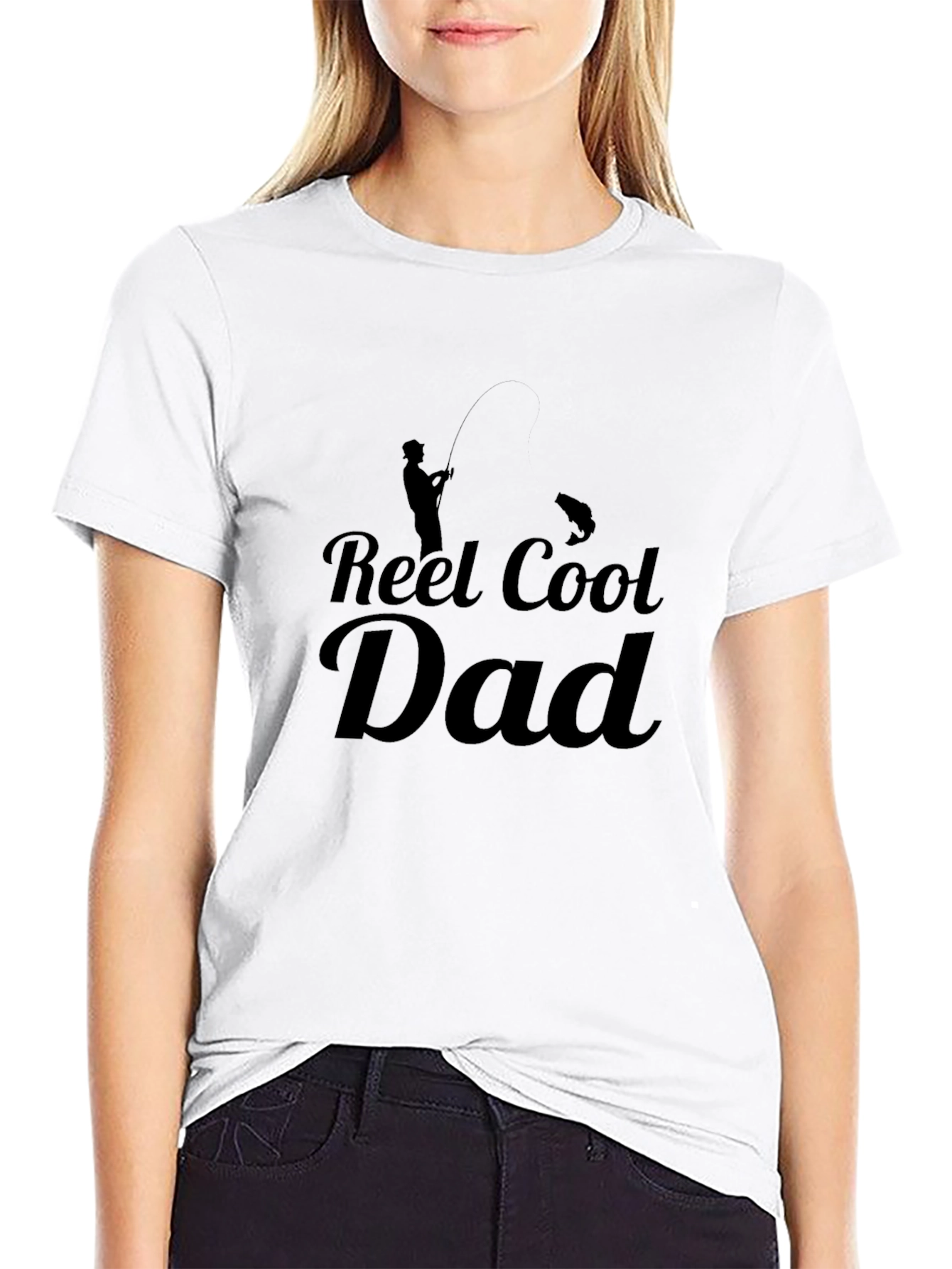 Black Reel Cool Dad Fishing T-Shirt - Black view 9
